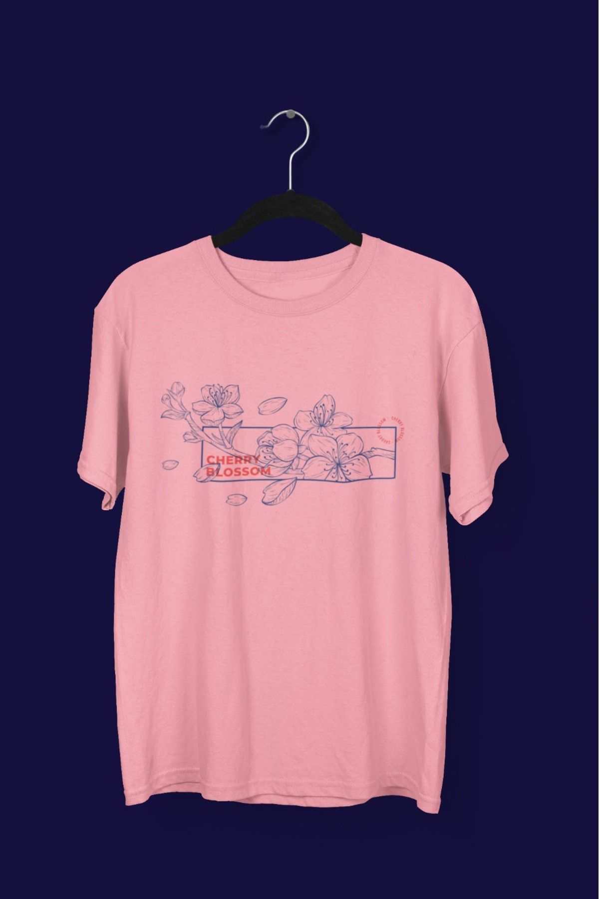 Butik KIZ/KADIN -CHERRY BLOSSOM- TRANSFER BASKILI YUVARLAK YAKA KISA KOL TİŞÖRT
