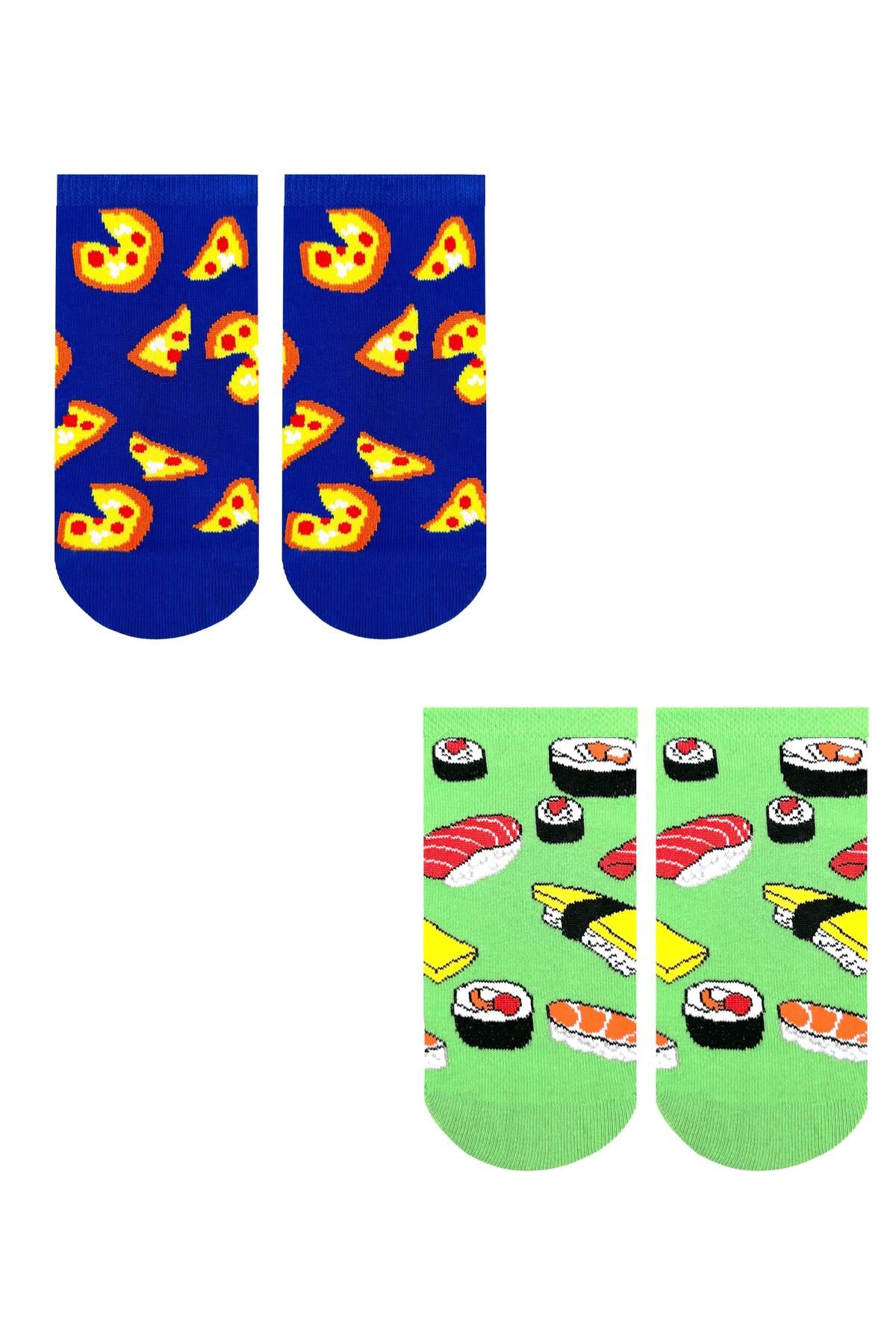 CARNAVAL SOCKS-Box of 10 Food and Fast Food Patterned Colorful Booties Socks 2