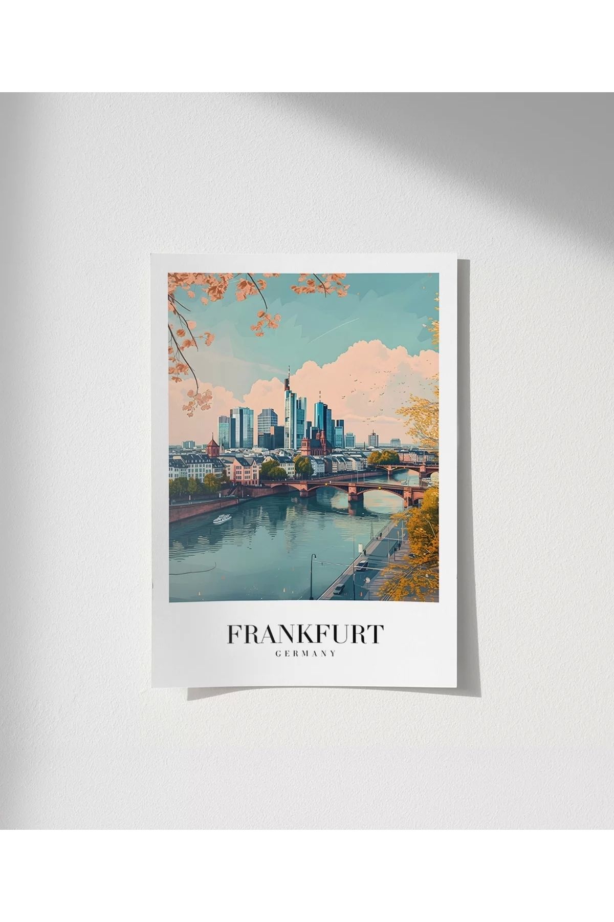 VOGLOO Çerçevesiz Poster Frankfurt Vintage