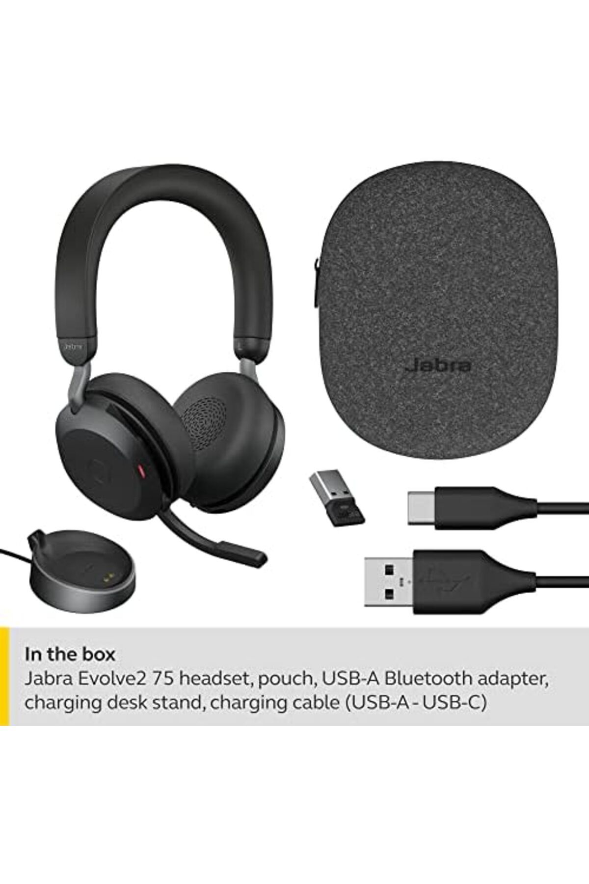 Jabra-Evolve2 75 Wireless Computer Headset with Charging Base and Advanced Noise Cancellation 5