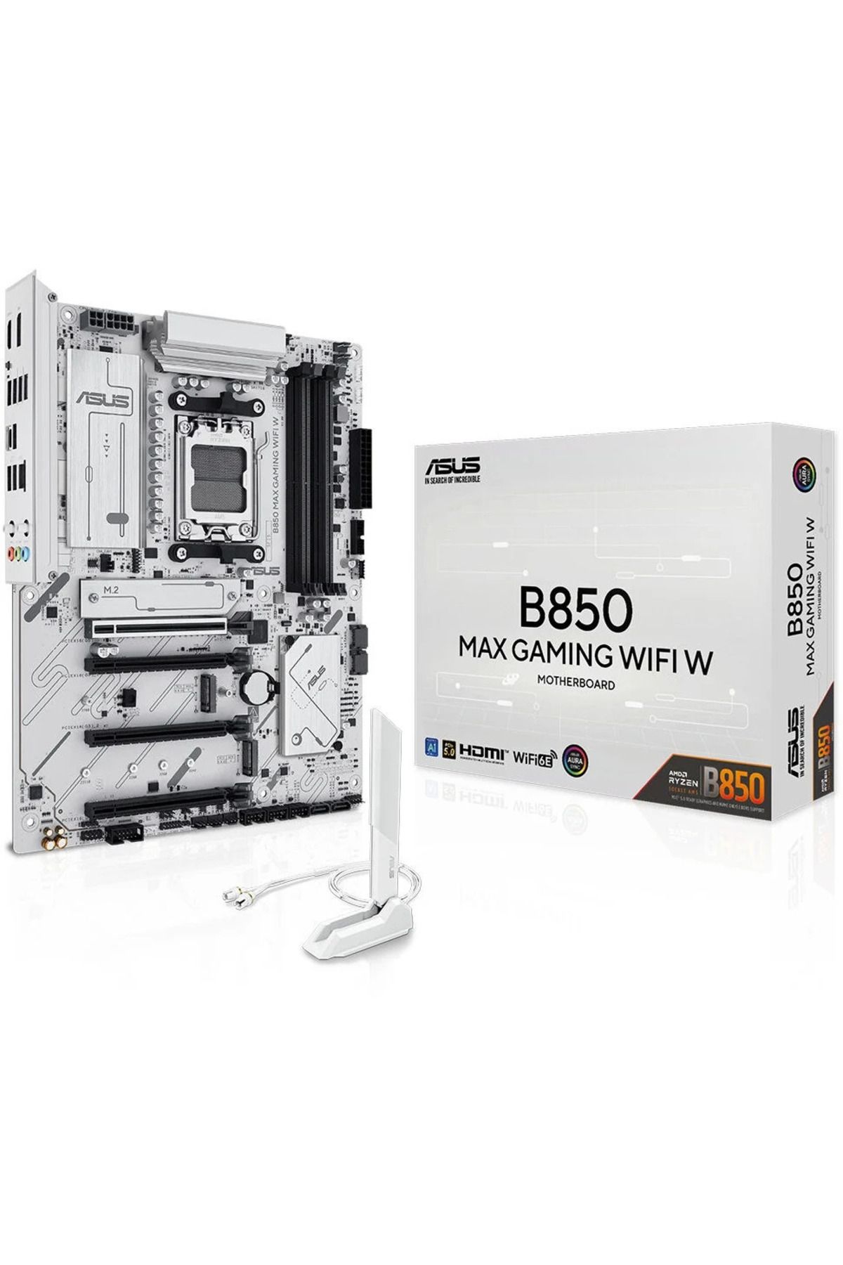 ASUS B850 MAX GAMING WIFI W AMD B850 AM5 DDR5 8000 DP HDMI 3x M2 USB3.2 WiFi 6E + BT AURA RGB