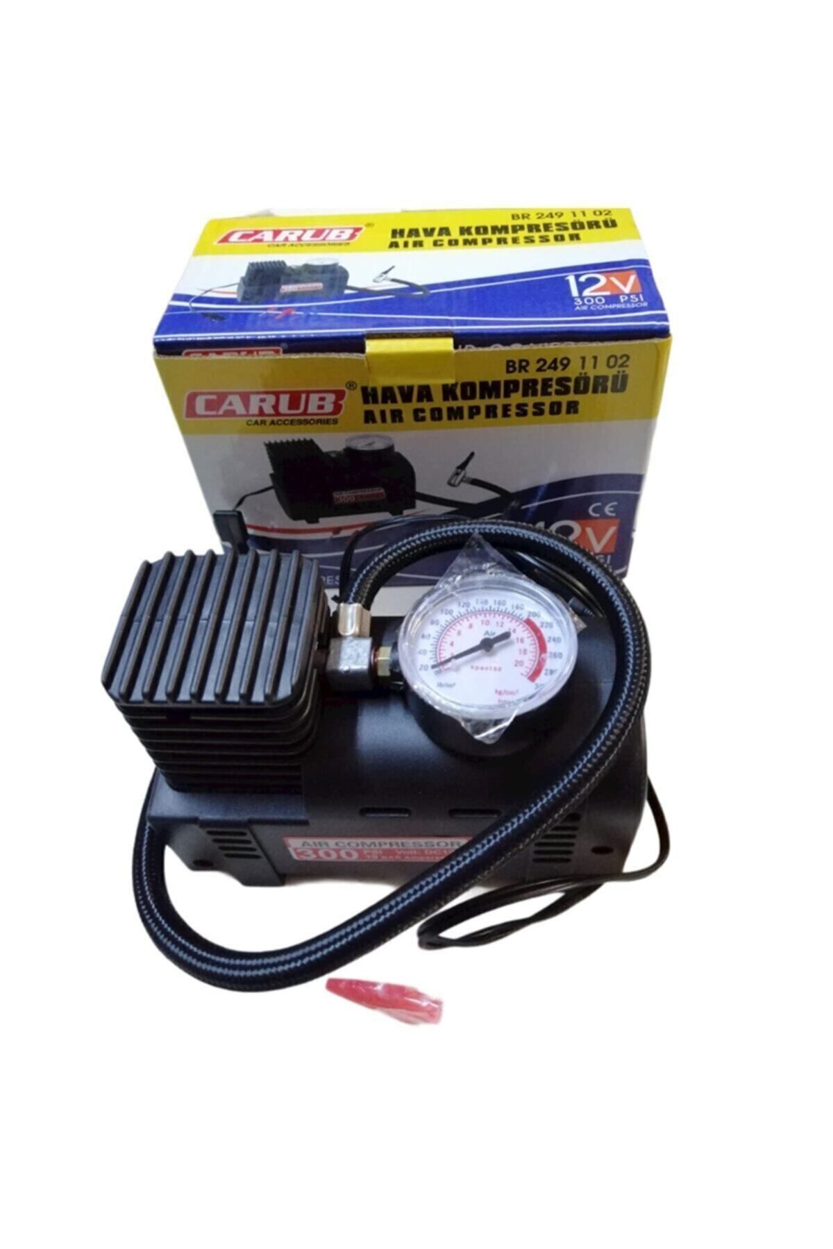 Carub Çakmaklık Girişli Hava Kompresörü 12v 300 Psi Lastik Şişirici Pompa