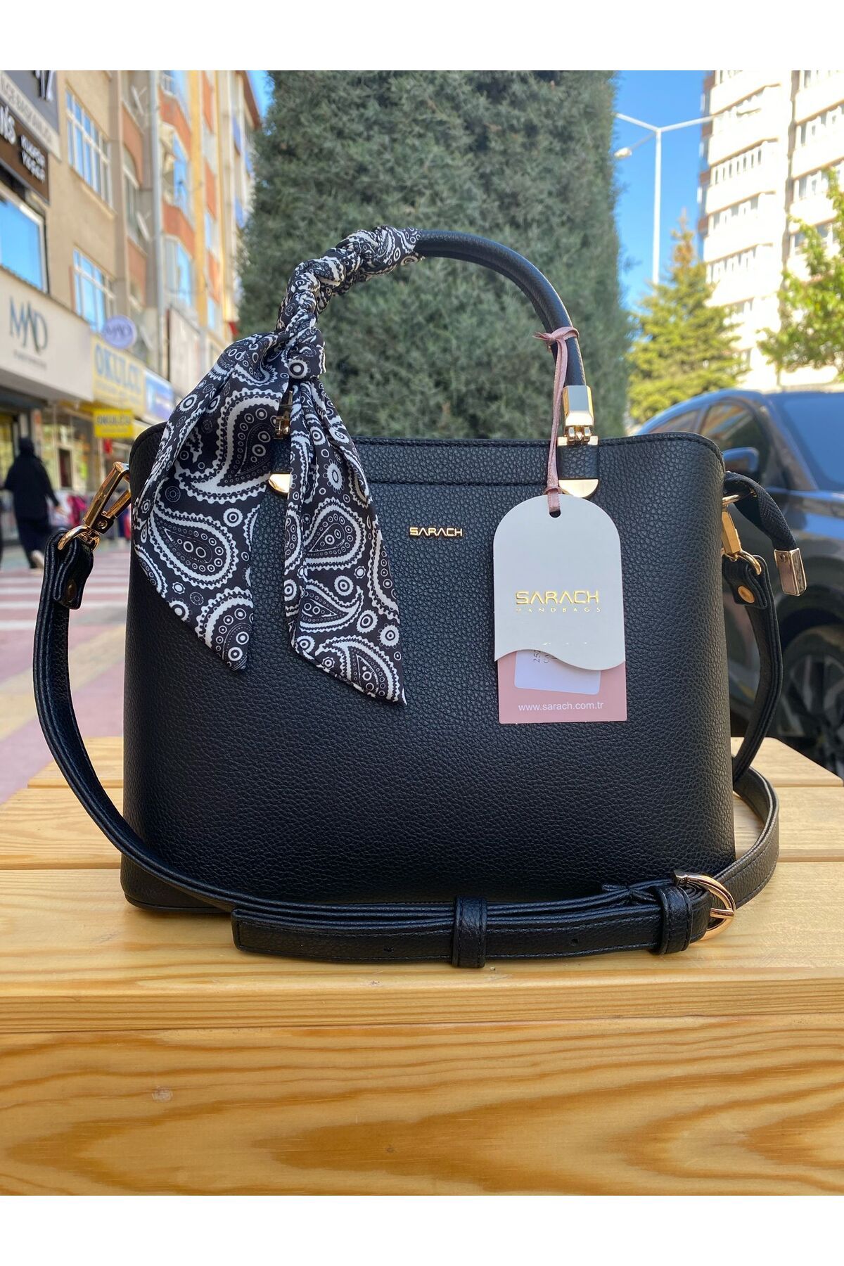 SARACH 252ZD704 KADIN GÜNLÜK FULARLI EL & OMUZ ÇANTA