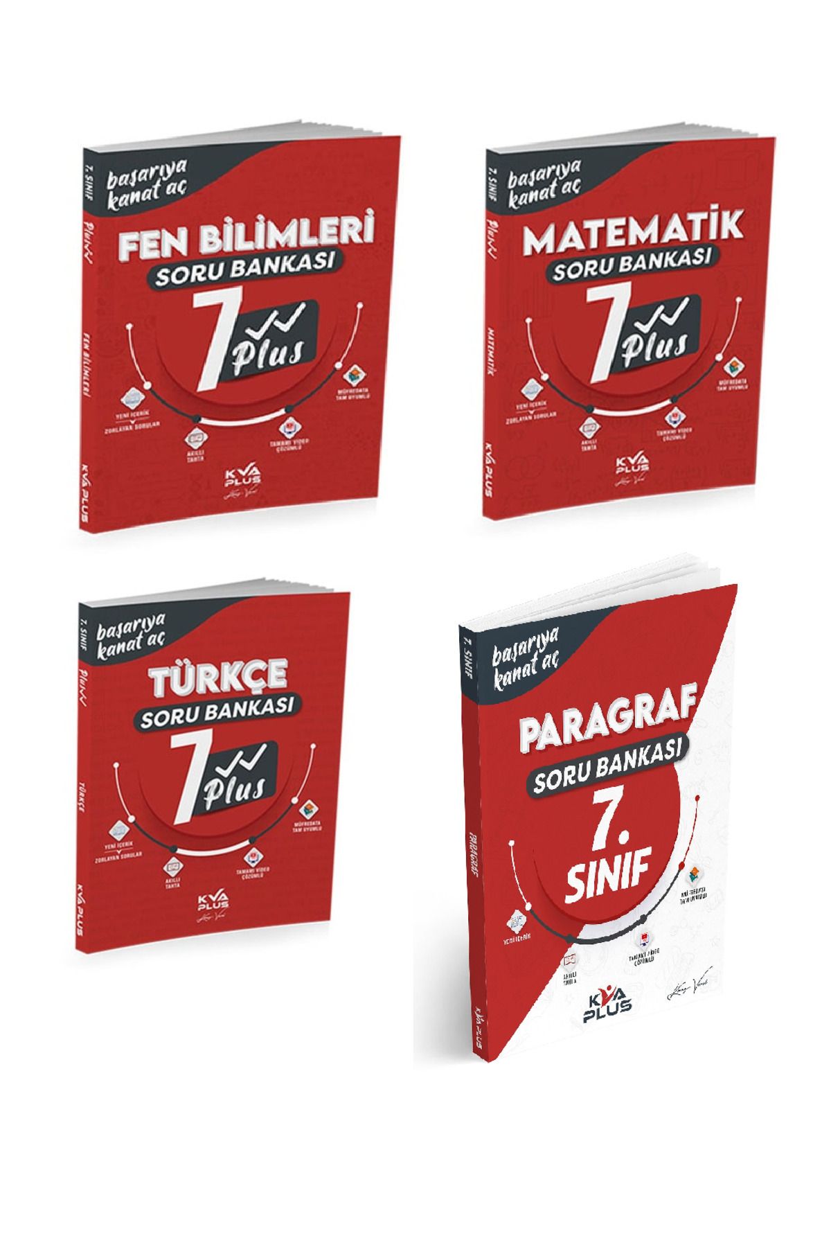 Kva Yayınları 7. SINIF KORAY VAROL TÜRKÇE MATEMATİK FEN PARAGRAF PLUS SERİSİ SORU BANKASI SETİ