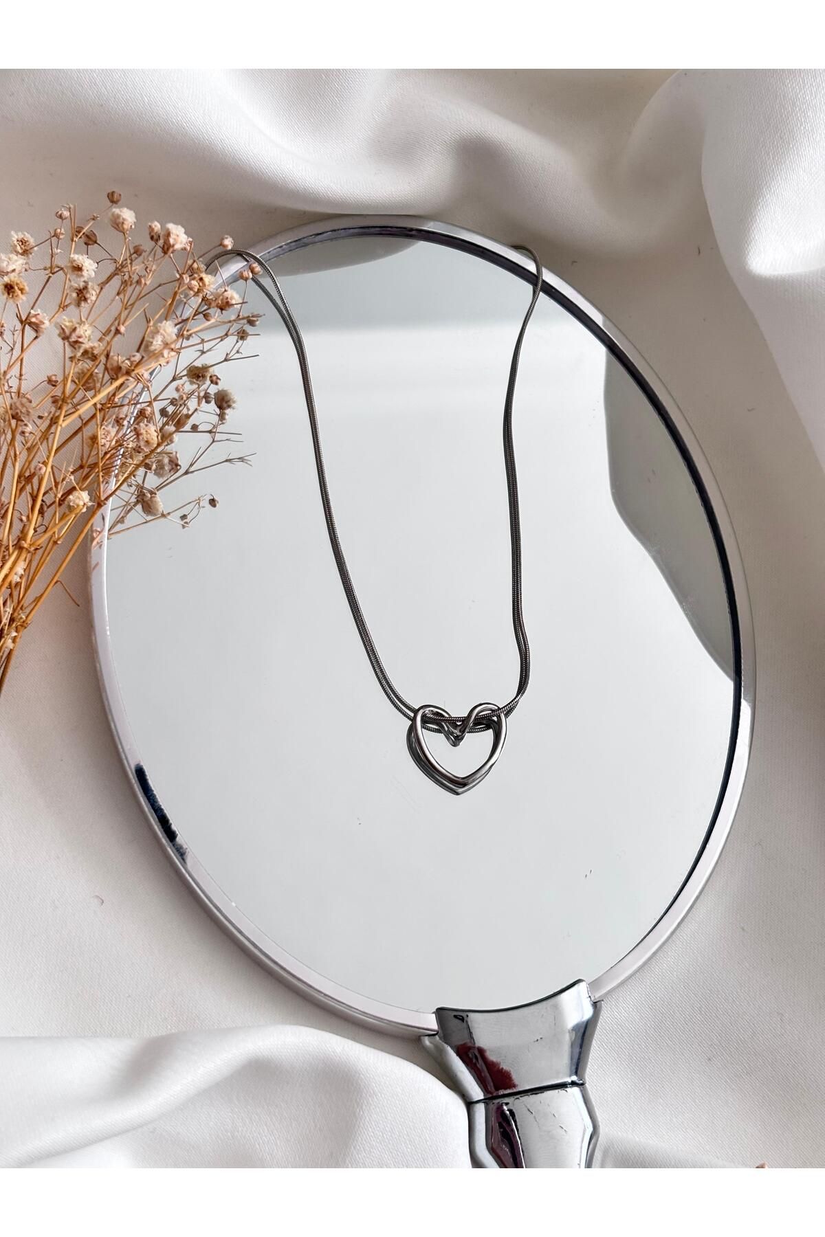 Bellamy Jewelry Çelik 3 Boyutlu Kalp Kolye