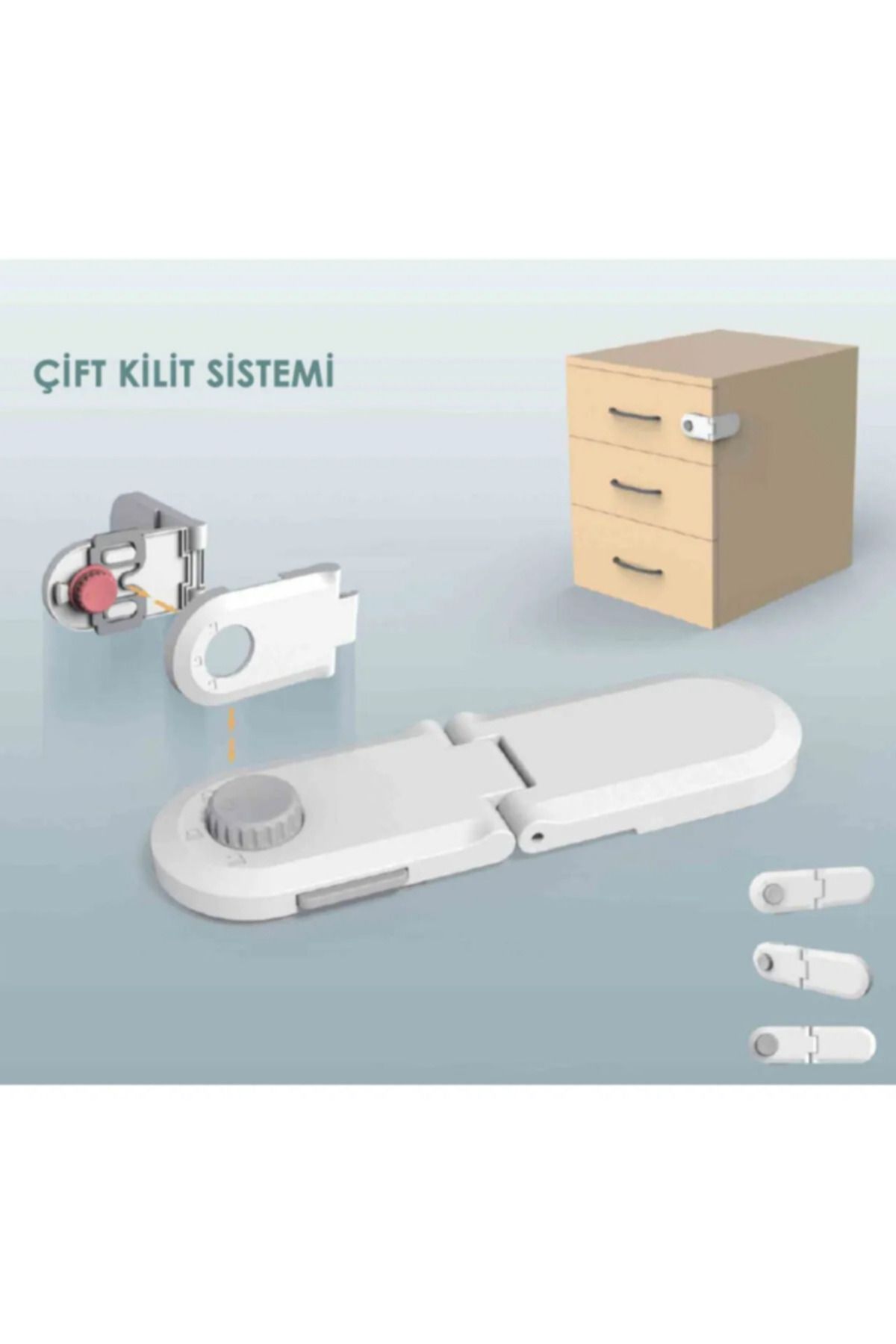 playsafe-White Combination Multi-Purpose Angled Cabinet Drawer Lock 3