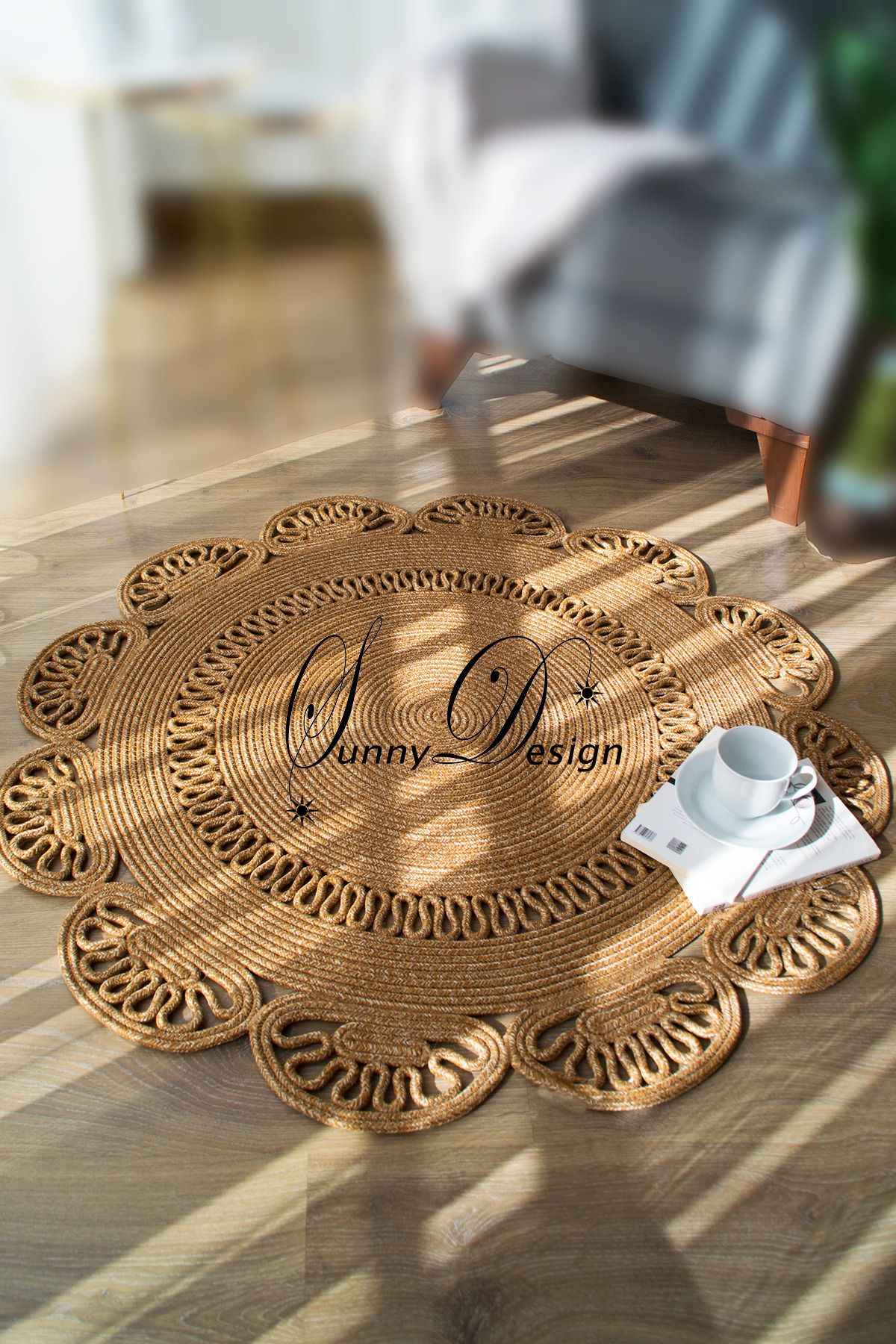 MY SUNNY DESİGN jüt hasır halı kilim paspas mutfak halısı salon halısı oturma odası halısı düzen dekor