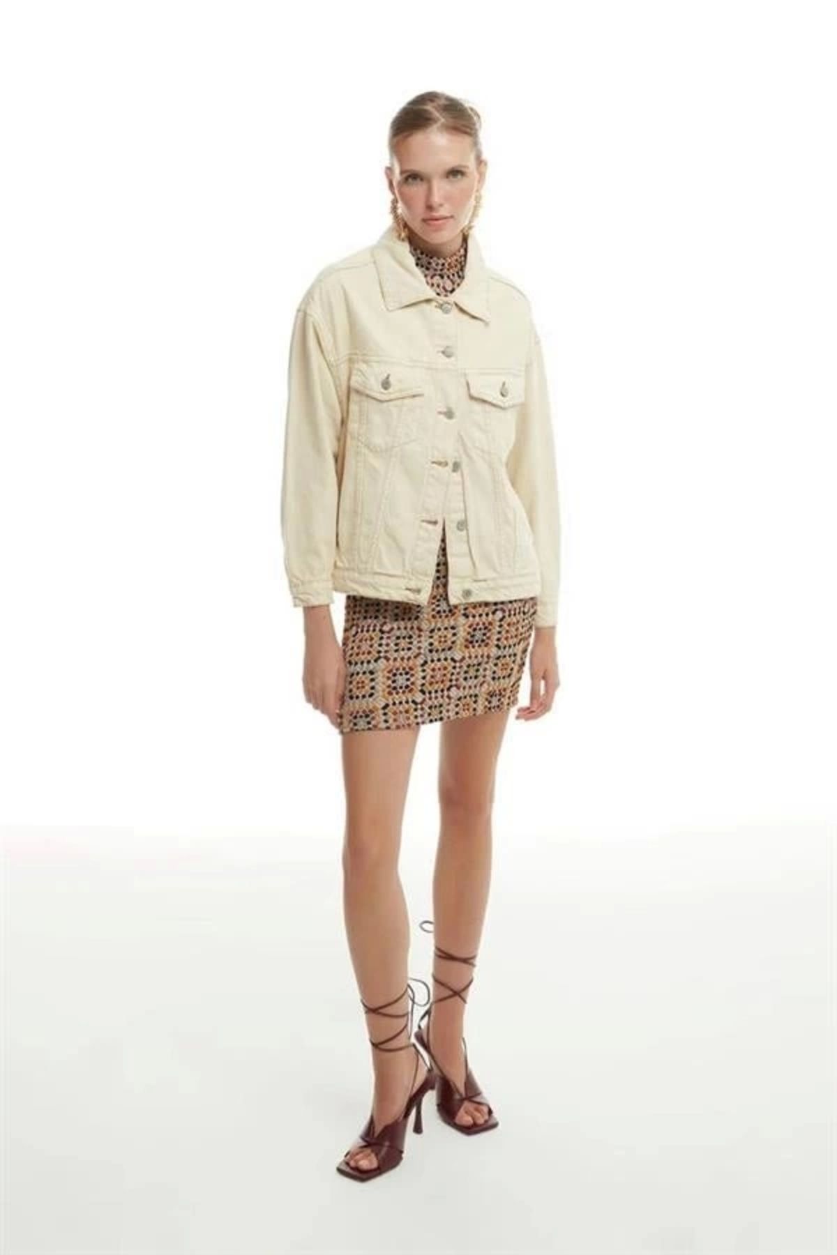 Lale Moda 23K51126 Kadın Kot Ceket