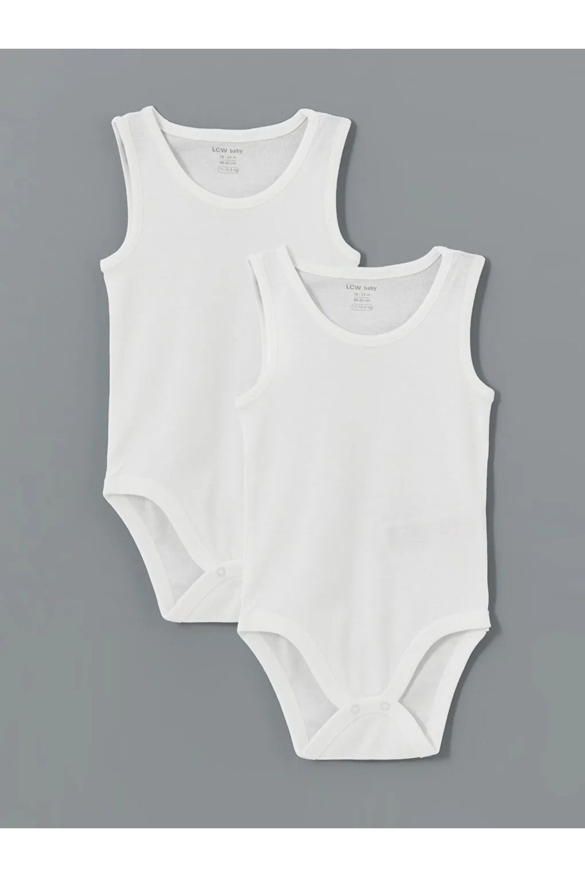 LC Waikiki LCW baby Ekru Organik Kumaş Erkek Bebek Çıtçıtlı Bodysuit 2'li