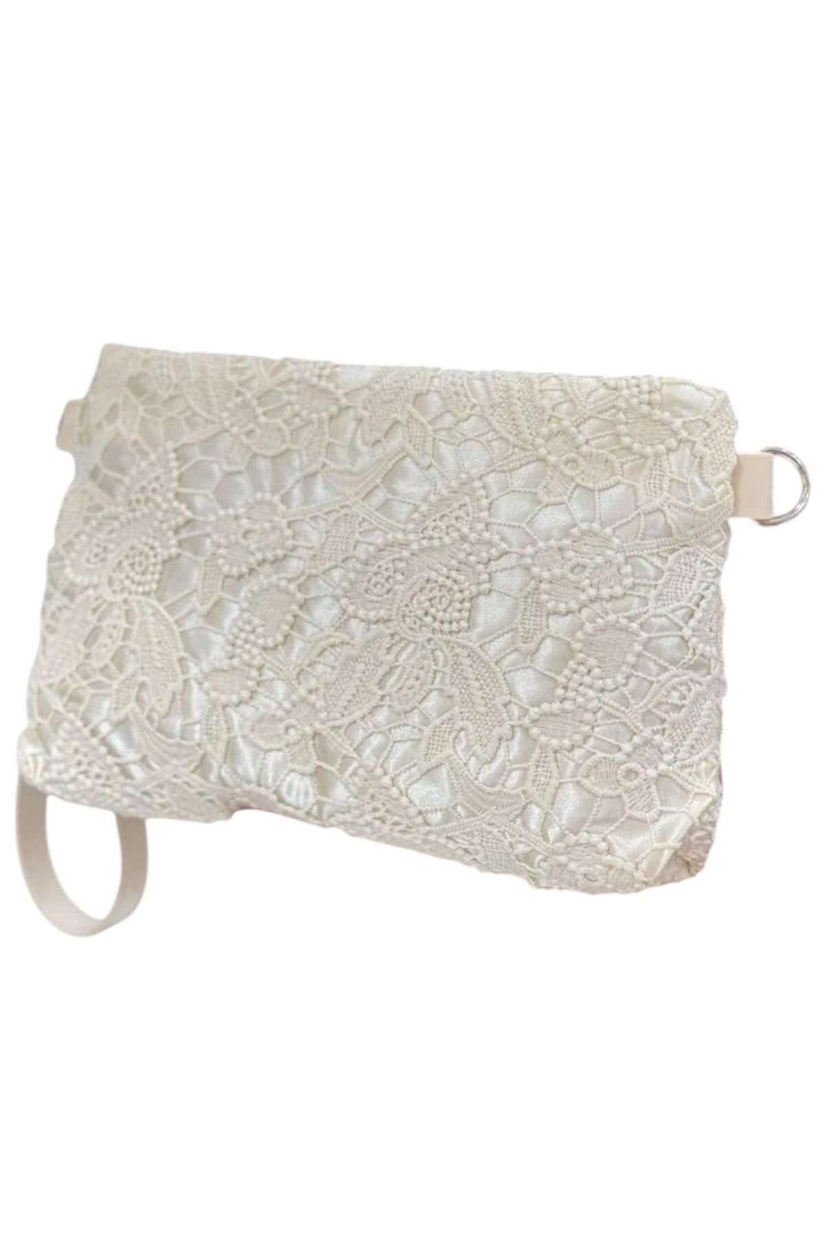 larosee Hasır Model Fermuarlı Kadın Portföy Clutch El Çantası Yazlık Çanta Bilek Askılı Çanta