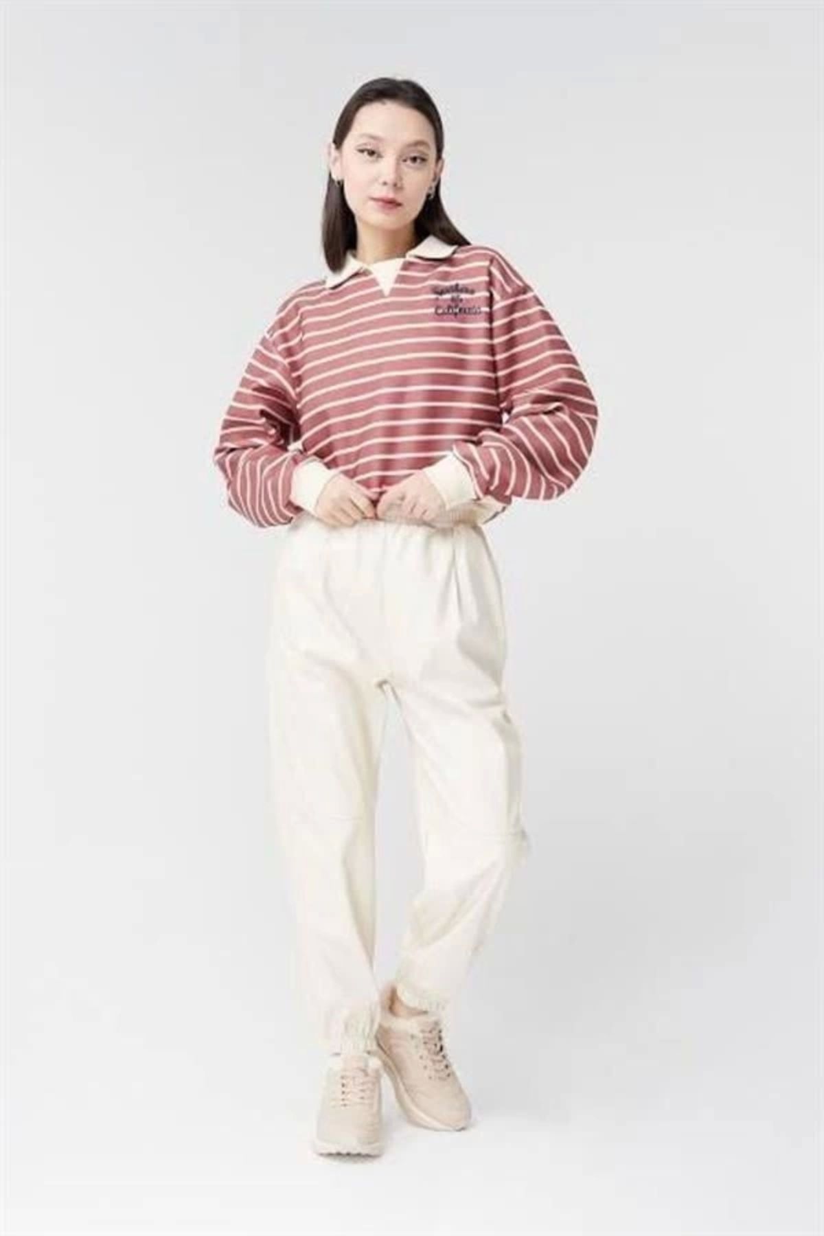 Lale Moda 24K17755 Polo Yaka Kadın Sweatshirt