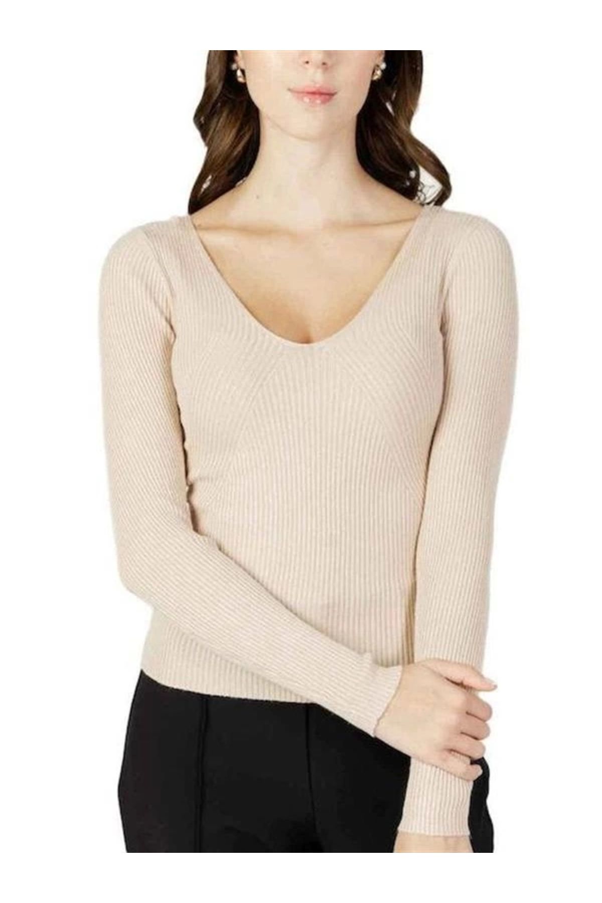 Lale Moda 15302350 V Yaka Bluz