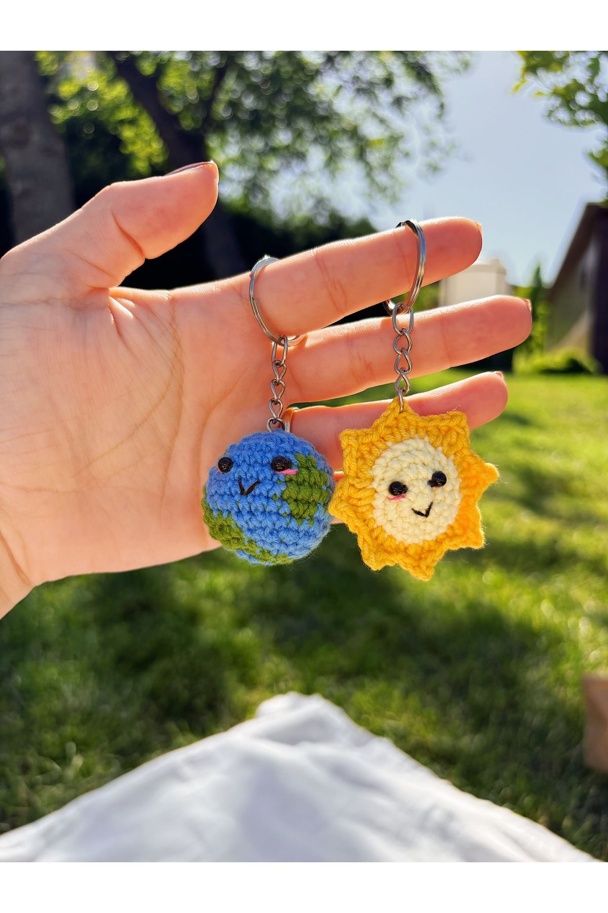 Sustaina Craft Dünya ve Güneş İkili Anahtarlık & Çanta Süsü Seti