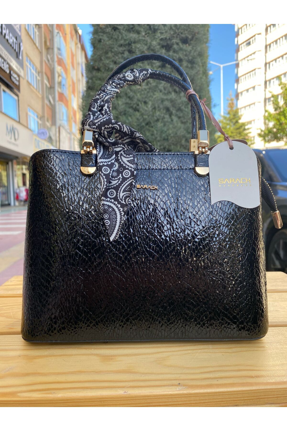 SARACH 252ZD704 KADIN GÜNLÜK FULARLI EL & OMUZ ÇANTA