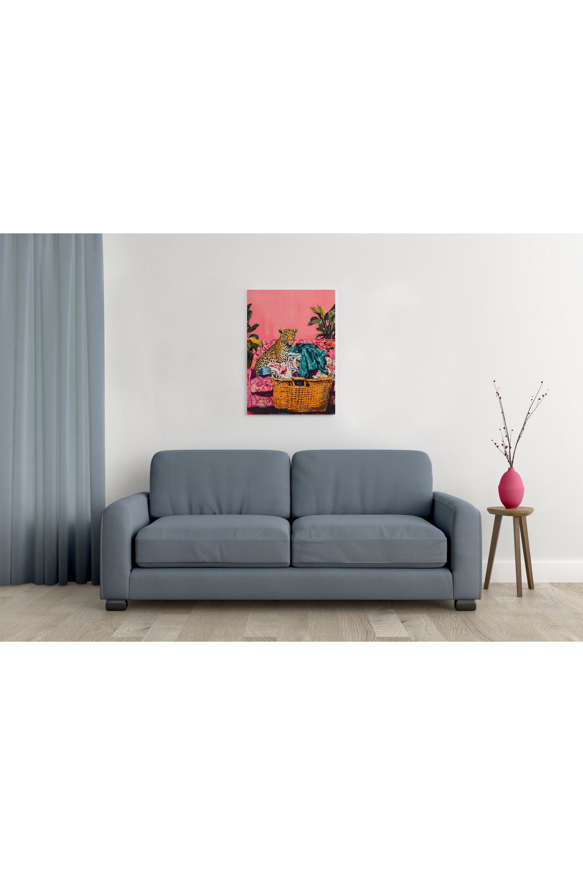 waspandhornet Leopar desenli modern duvar tablosu