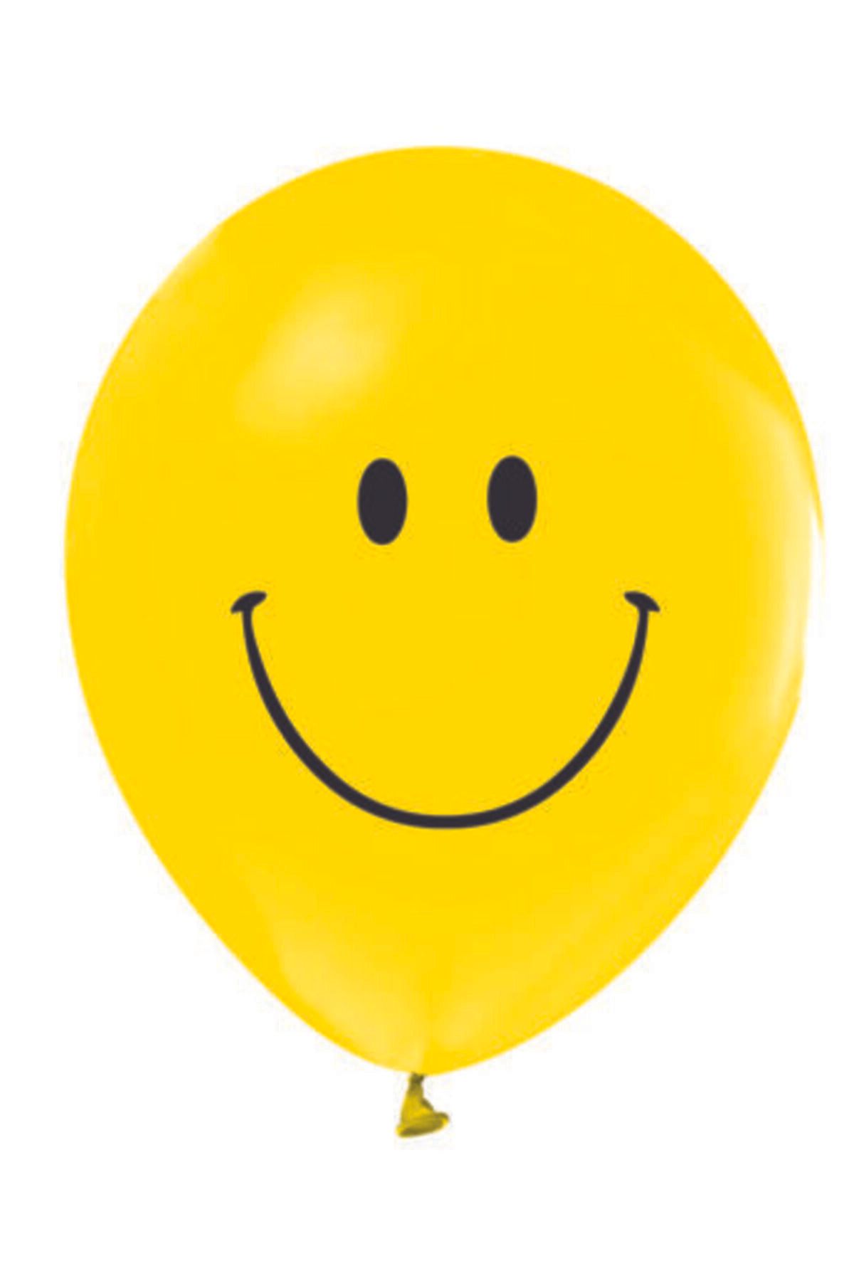 DOĞA PARTİ EVİ Gülen Yüz Baskılı Sarı Balon 12 Inch 15 Adet