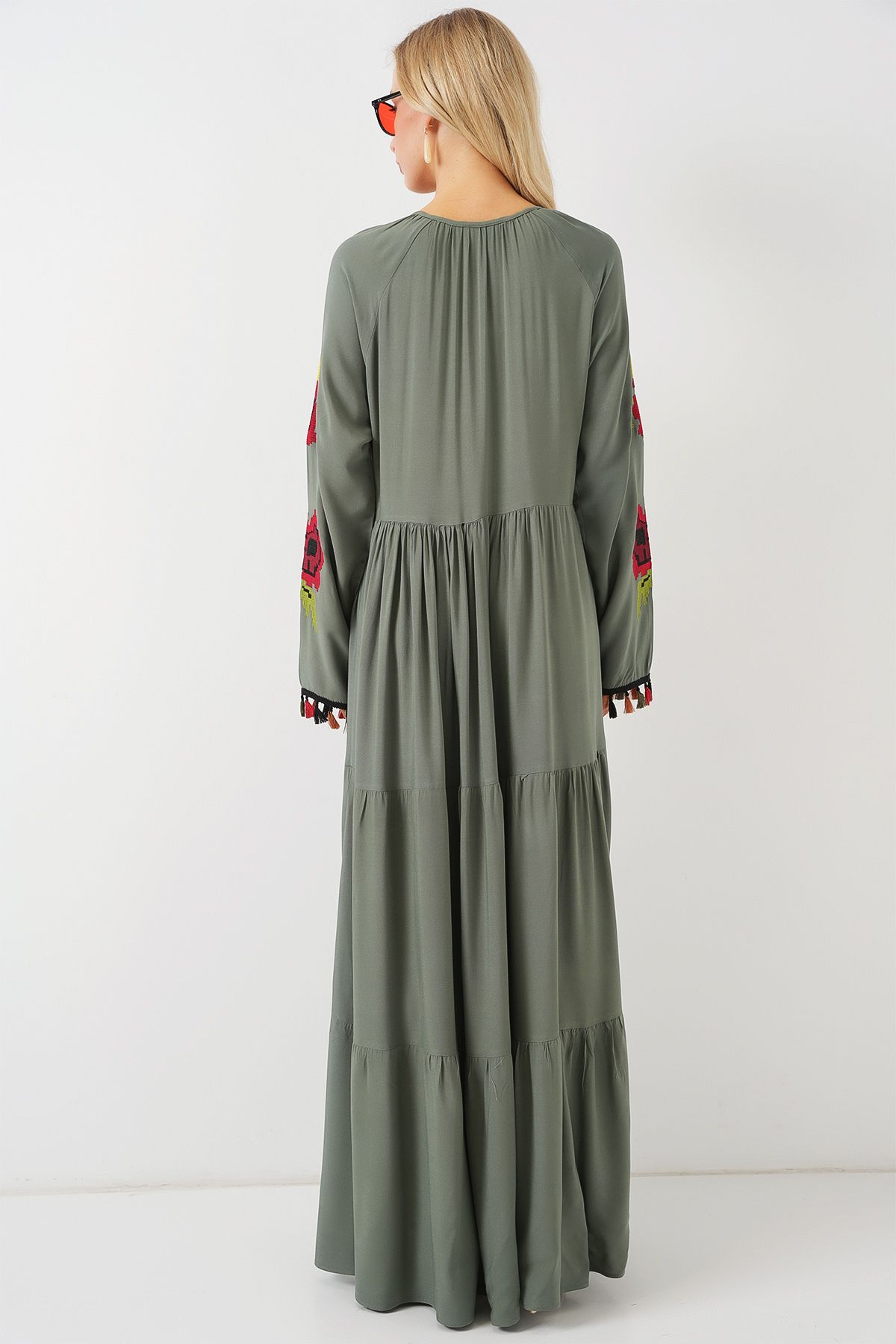 Bigdart-Langes besticktes Kleid 2534 - Khaki 6