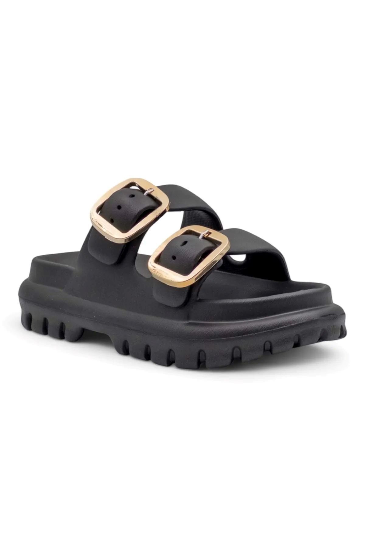 rs riva shoes Çift Tokalı Rahat Kadın Lux Eva Terlik