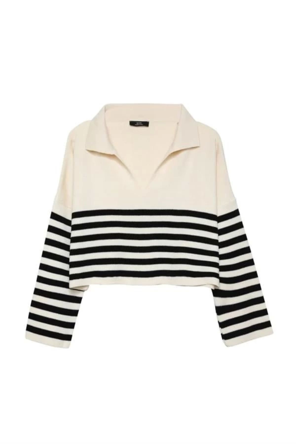 Lale Moda 23K190022 V Polo Yaka Triko Kazak