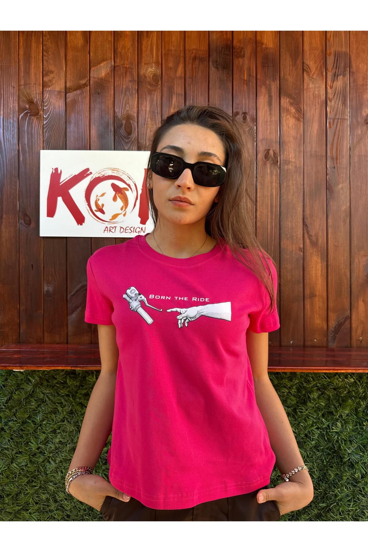 Butik born the ride / Kadın pembe Renk T-Shirt