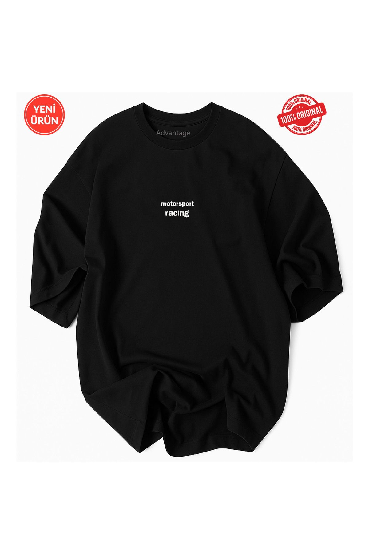 Advantage Motorsport Racıng minimal Karakalem çizim Baskılı %100 Pamuklu Lisanslı Premium T-Shirt