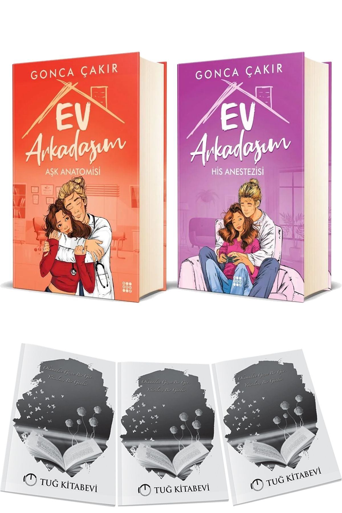 Dokuz Yayınları Ev Arkadaşım Aşk Anatomisi - His Anestezisi Ciltli Gonca Çakır 2 Kitap + Hediyeli