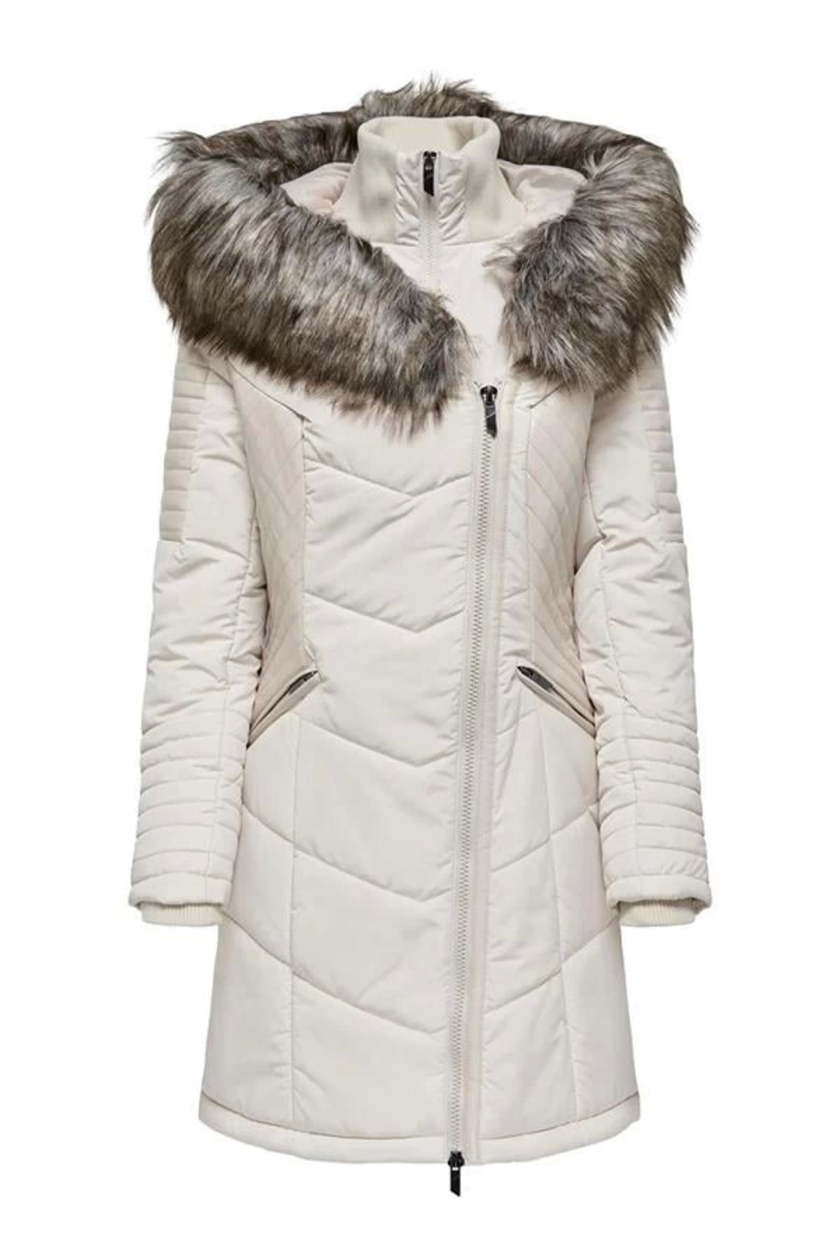 Lale Moda Deri Detaylı Kürklü Parka SIYAH