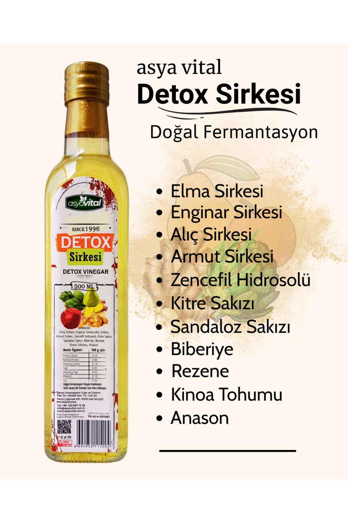 asyavital Detox Sirkesi 500 ml