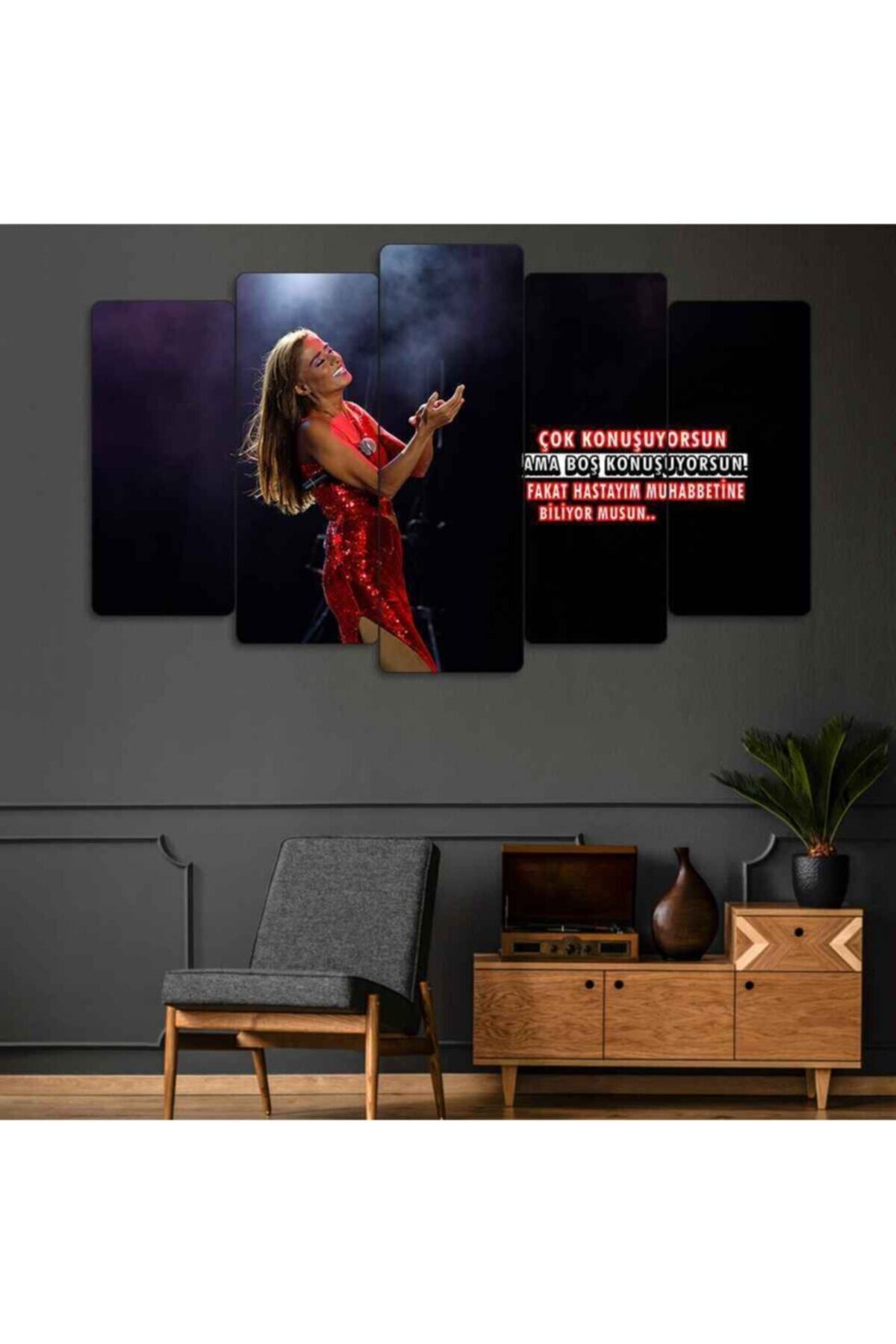 TABLOX Yıldız Tilbe - 5 Parçalı Tablo