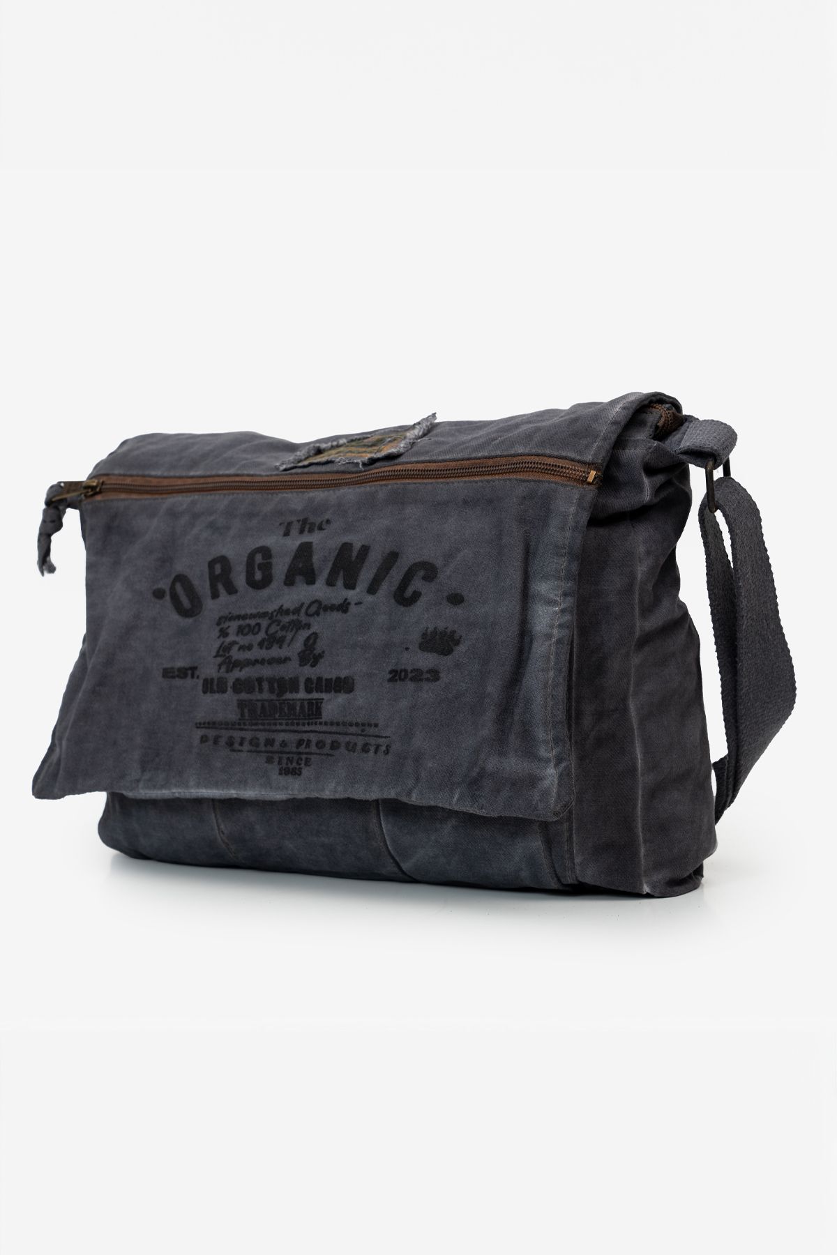 old cotton cargo Vechi Bumbac Gri Ocazional Pânză Umăr Poștaș Laptop Școală Călătorie Zilnic Vintage Geantă Din Bumbac Unisex - One Size