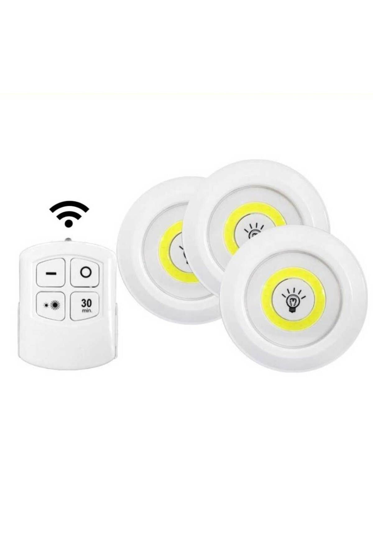 swilex Kablosuz Uzaktan Kumandalı 3 lü Led Lamba Seti