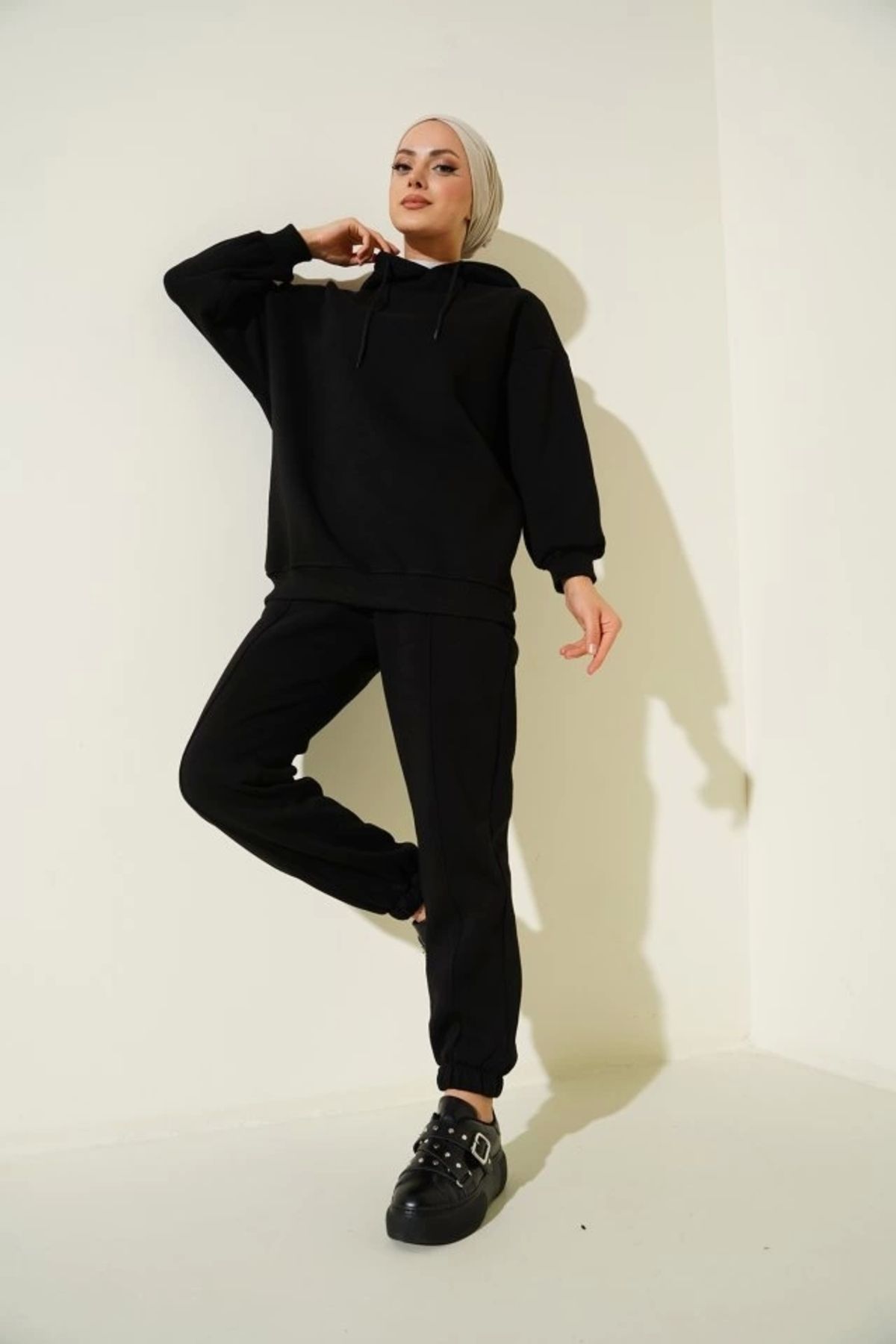 Butik 55434 Oversize Eşofman Takımı - Siyah