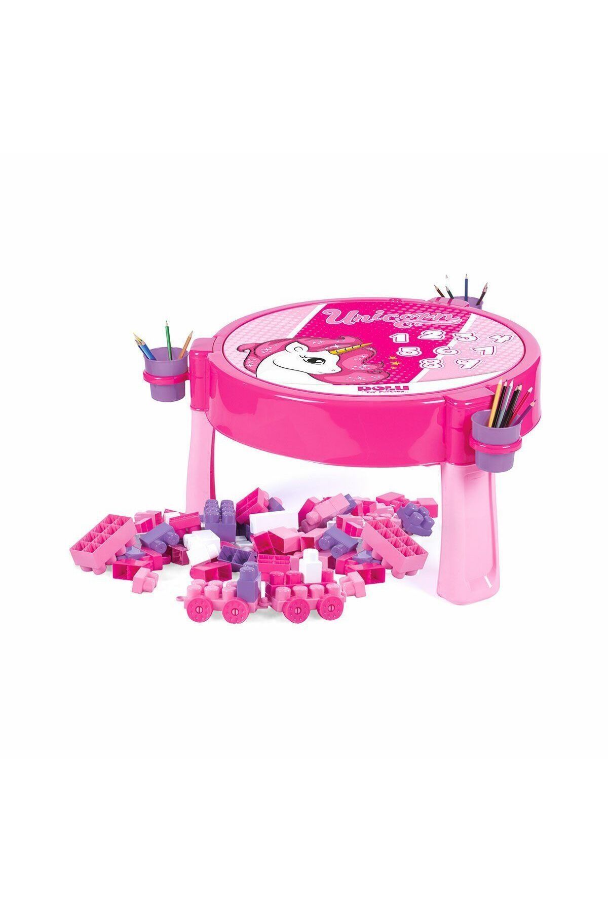 melfxxl eticaret 2572 UNICORN 100 PCS BLOKLU AKTIVITE MASASI MONTAJ