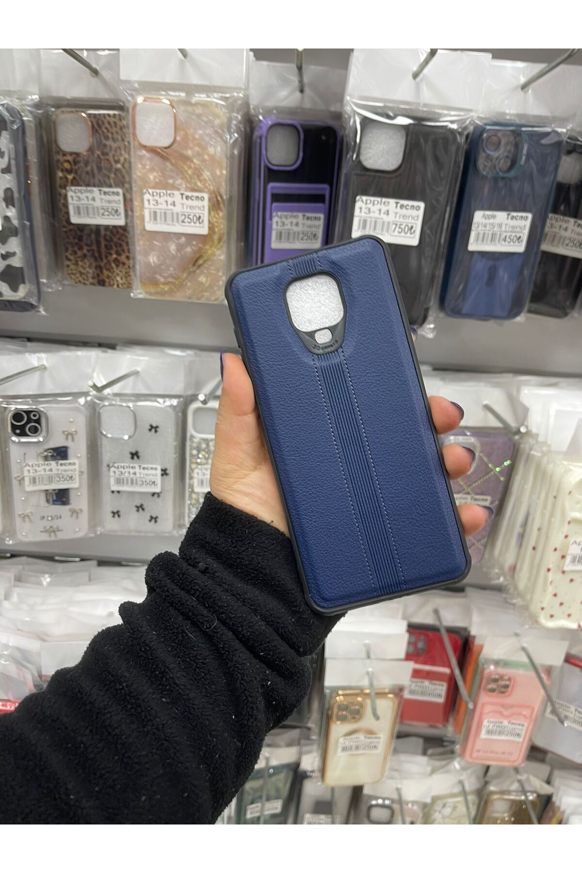 TECNOTREND Redmi Note 9 Pro/Note 9s Uyumlu deri çizgili silikon kılıf
