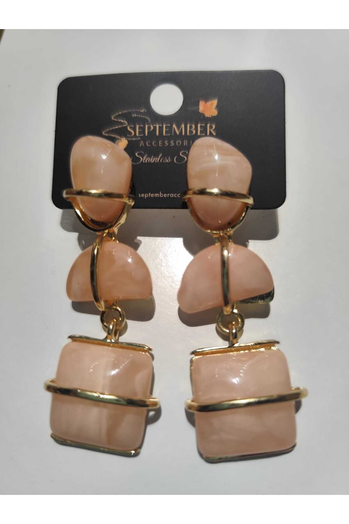 September Accessories Sallantılı Pudra Yeni Model Küpe