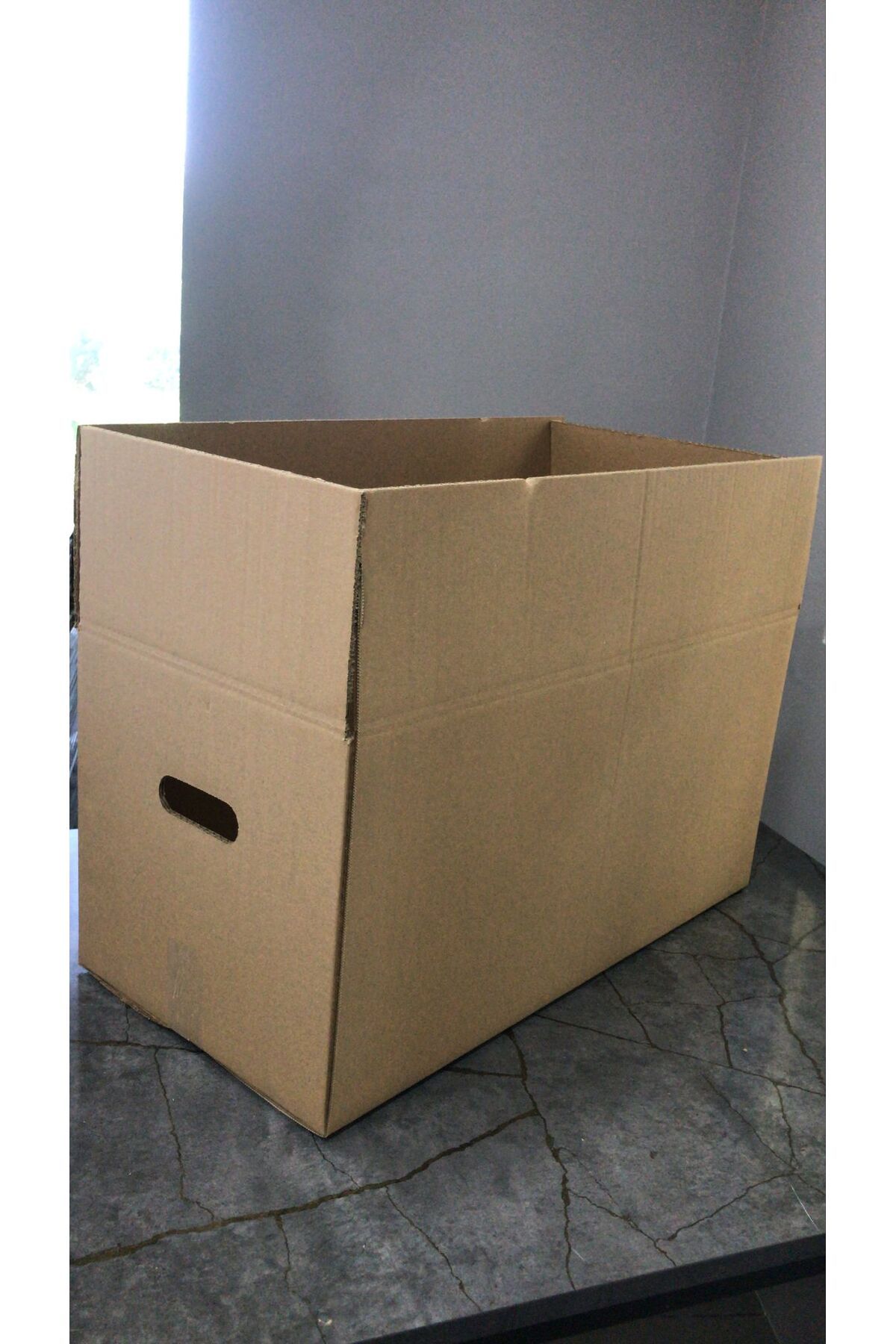 Koli 50x40x40 cm Standart Çift Oluklu Tutamaklı 10 Adet Taşıma Kolisi, Boş Kutu, Boş Koli