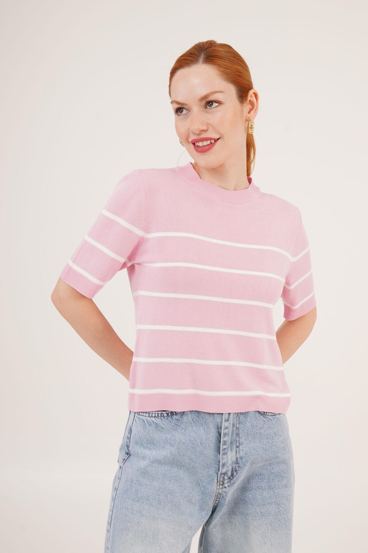 Castivo Fashion ColorLine Viskon Çizgili Bluz – Yaz Renkleri