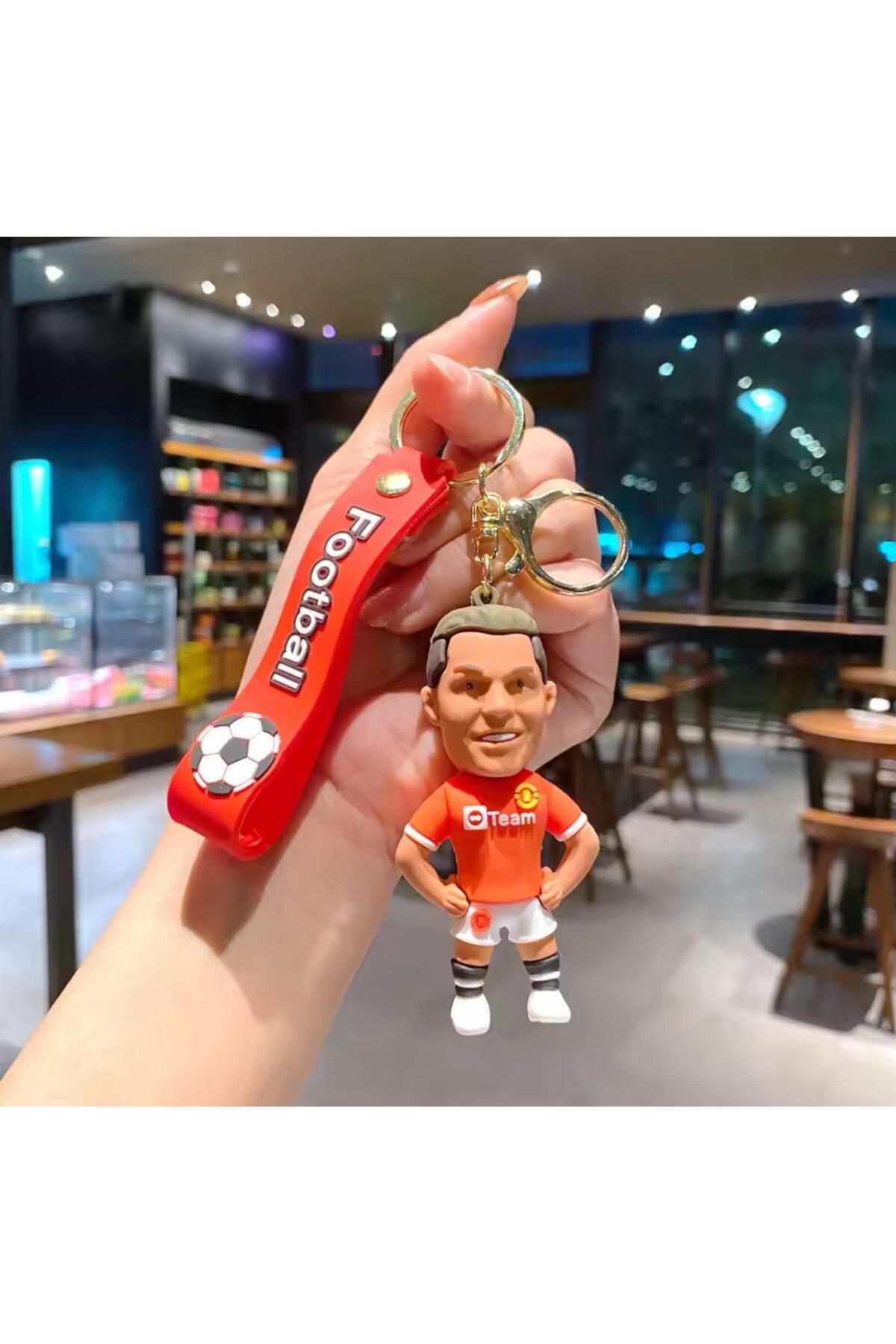 Millania 1 Adet Anahtarlık Efsane Futbolcu Ronaldo 3D Silikon,Çanta Aksesuarı Lüks Boy