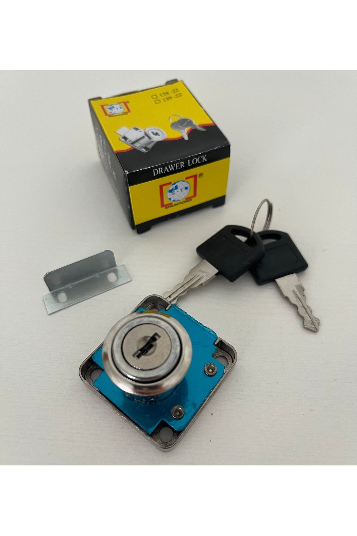 GENEL HIRDAVAT Shuntong 138/139 Çekmece Kilidi 19 mm Metal Gövdeli Anahtarlı Dolap Kilidi - ( 2 Kilit / 4 Anahtar )