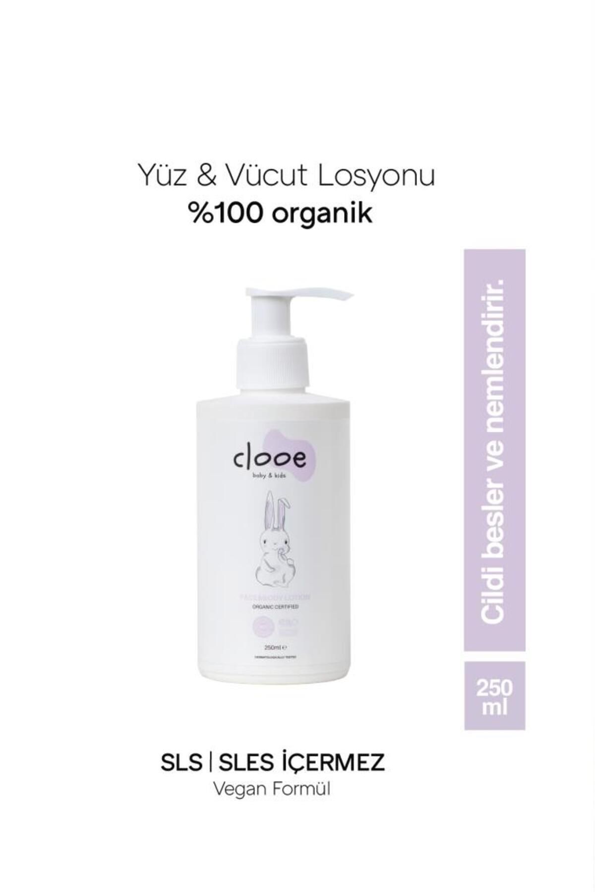 Closed Organik Bebek Losyonu (250ml) - Argan Yağı, Zeytinyağı, Huş, Gül Suyu - Yenidoğan Kullanımına