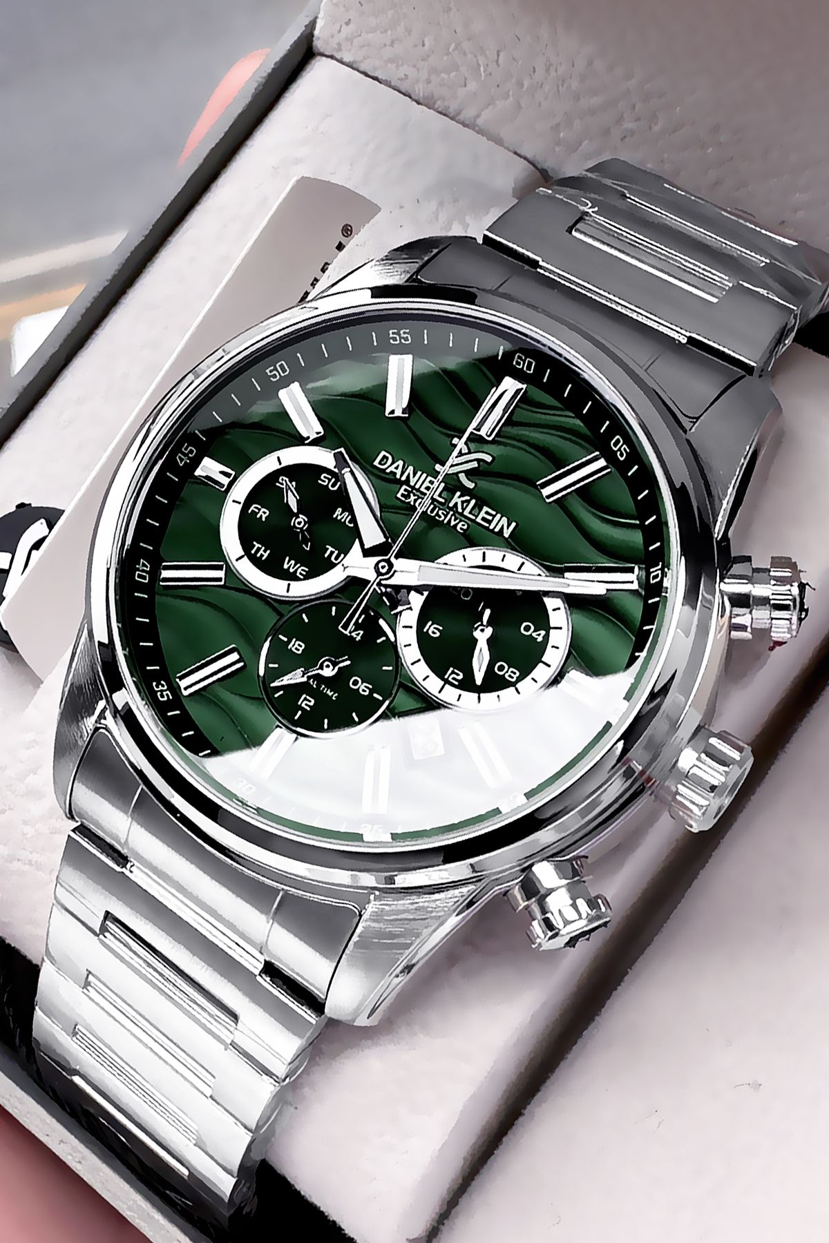 Daniel Klein Exclusive Erkek Kol Saati 3 Atm Su Geçirmez Gümüş Renk Çelik Kordon Hediye Bileklik DKE2129C5