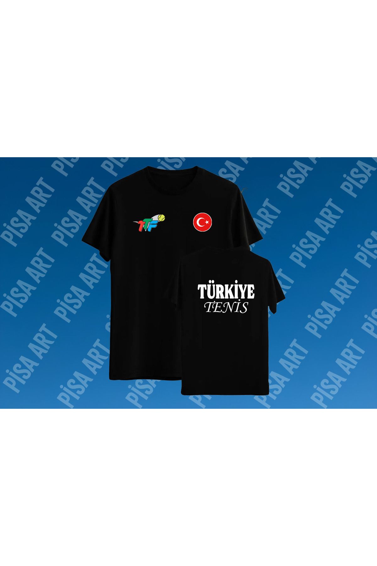 Pisa Art TENİS FEDERASYONU TASARIMLI UNISEX ÇOCUK VE YETİŞKİN T-SHIRT KİŞİYE ÖZEL BASKI YAPILIR