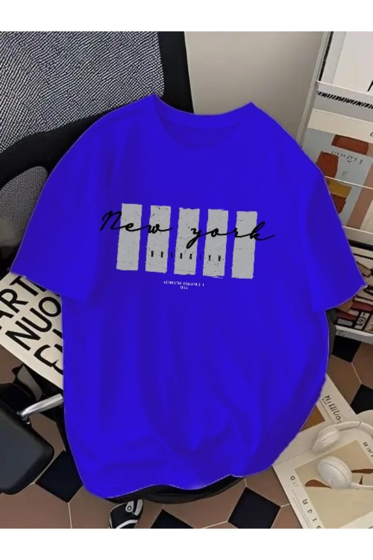 EQİ New York Brooklyn Baskılı Oversize T-Shirt