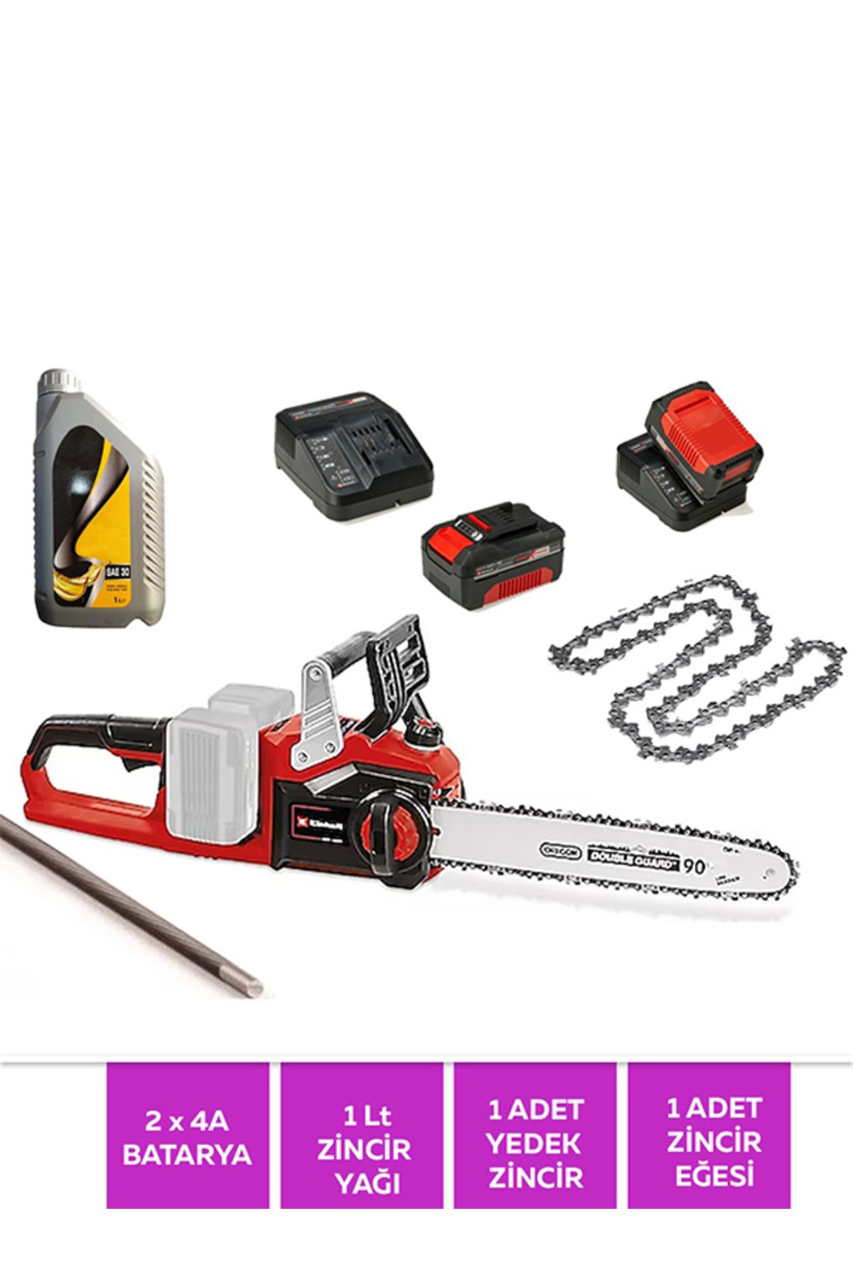 Einhell Ge-lc 36/35 Li & 36v 4ah & Zincir Yağı & Eğe & Zincir