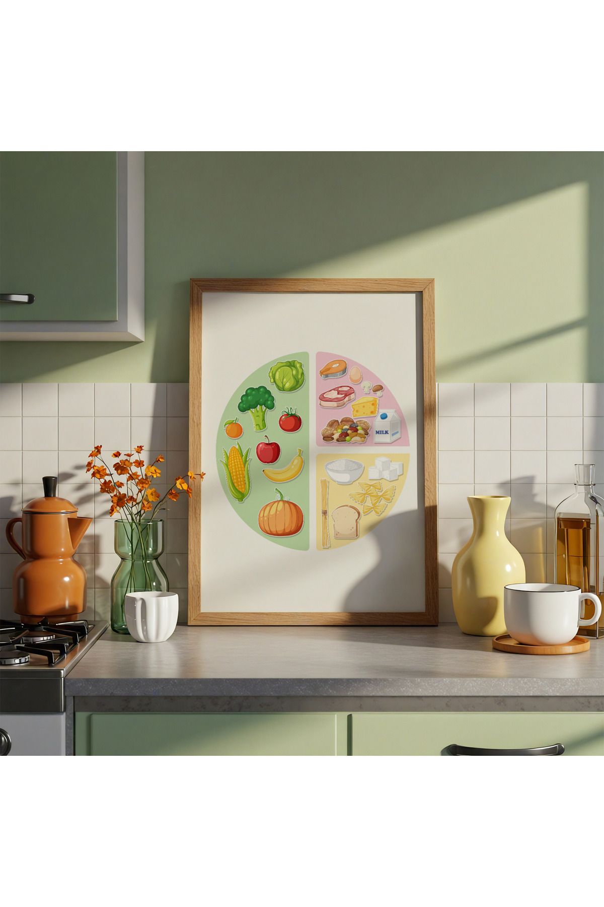 DES VU PRINT Diyet Temalı Poster, Diyet Sağlıklı Yaşam Çerçevesiz Poster