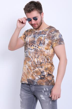 Avinar Unisex Bisiklet Yaka Baskılı Yıkamalı T-shirt