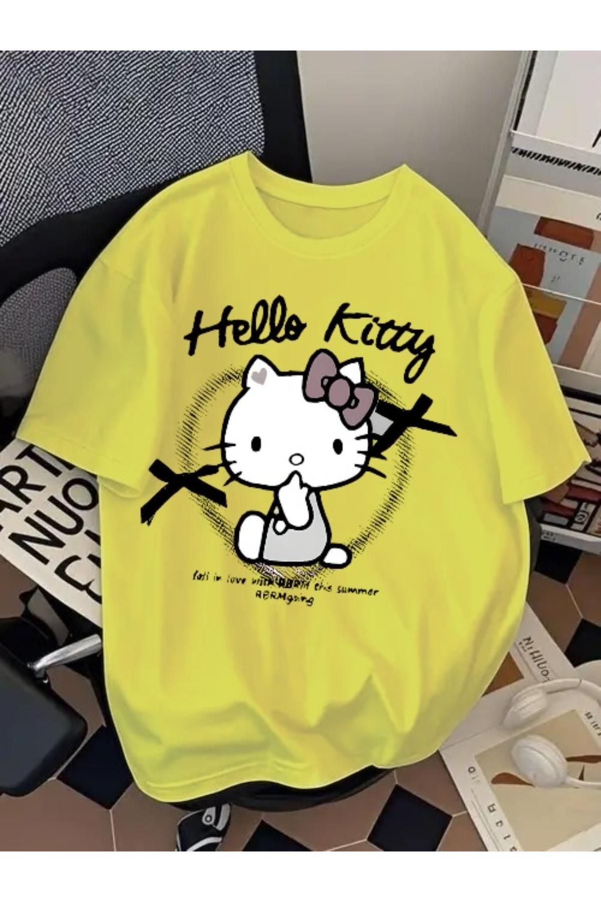 EQİ Hello Kitty Baskılı Oversize T-Shirt