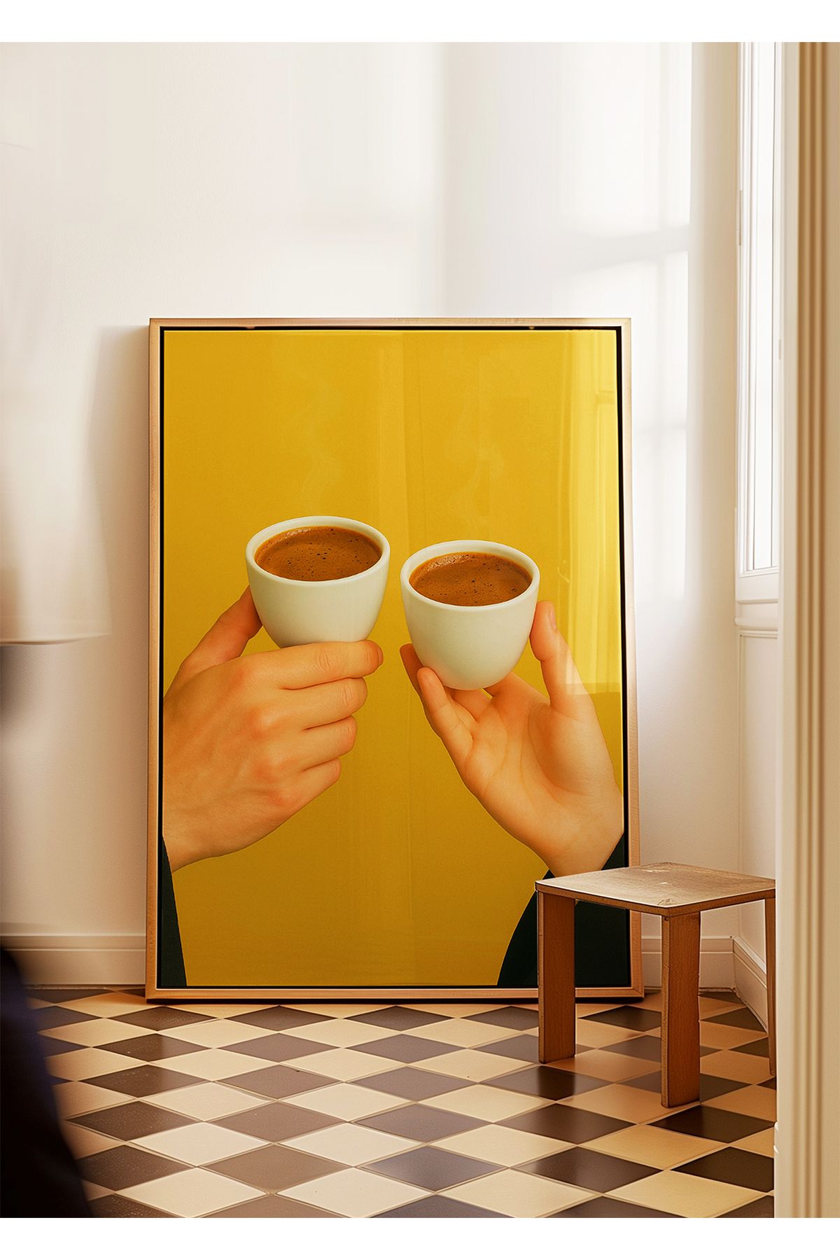ARTHOUSECOLLECTIVE A Cup of Connection - Minimal Espresso Kahve Posteri - Tablo Ölçülerinde Çerçevesiz Poster