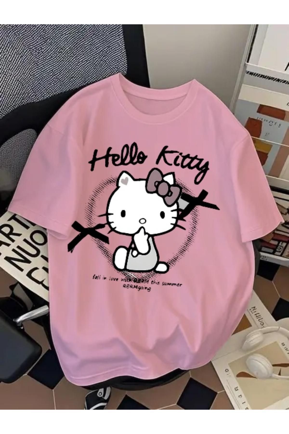 EQİ Hello Kitty Baskılı Oversize T-Shirt