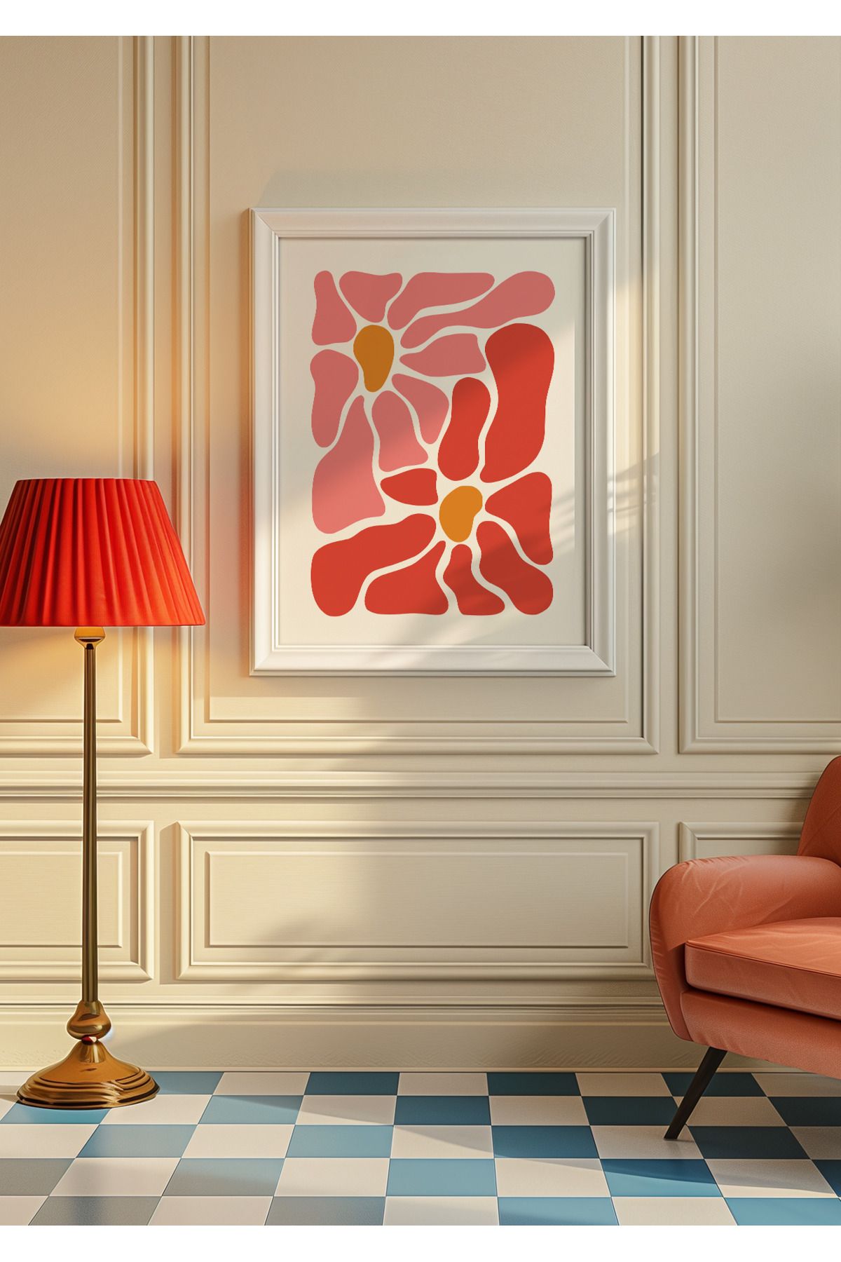 DES VU PRINT Pembe Çiçek Temalı Poster, Pinterest Çiçek Temalı Çerçevesiz Poster